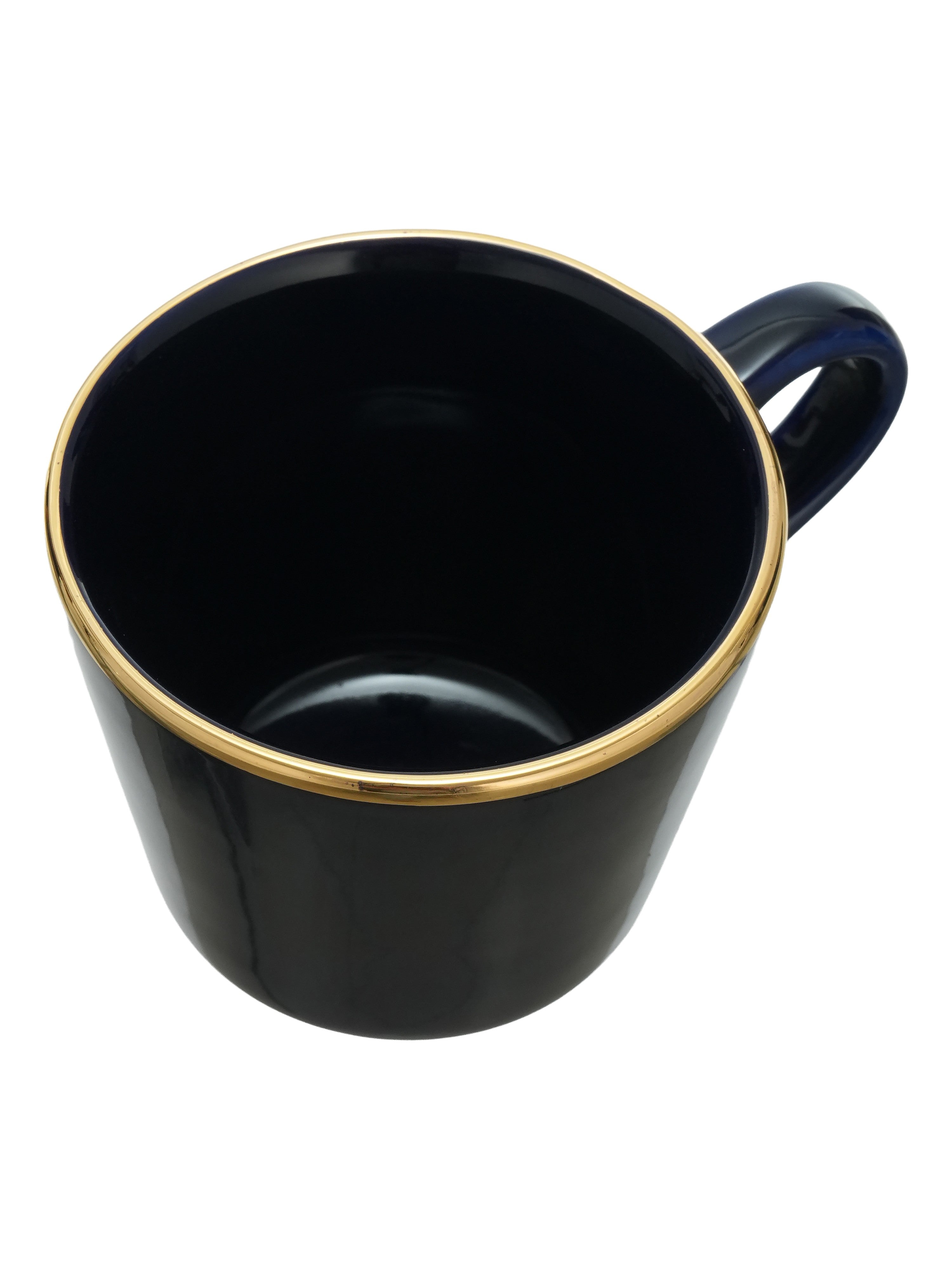 Glided Azure 24k Gold plated Porcelain Cups (Pack of 6)