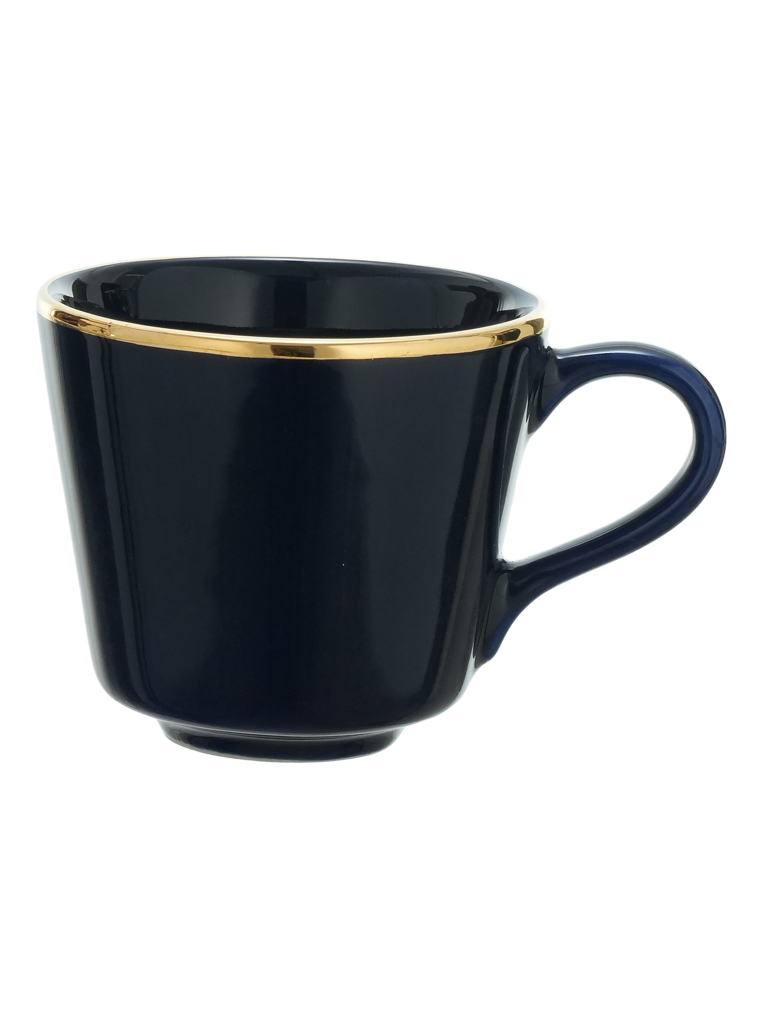 Glided Azure 24k Gold plated Porcelain Cups (Pack of 6)