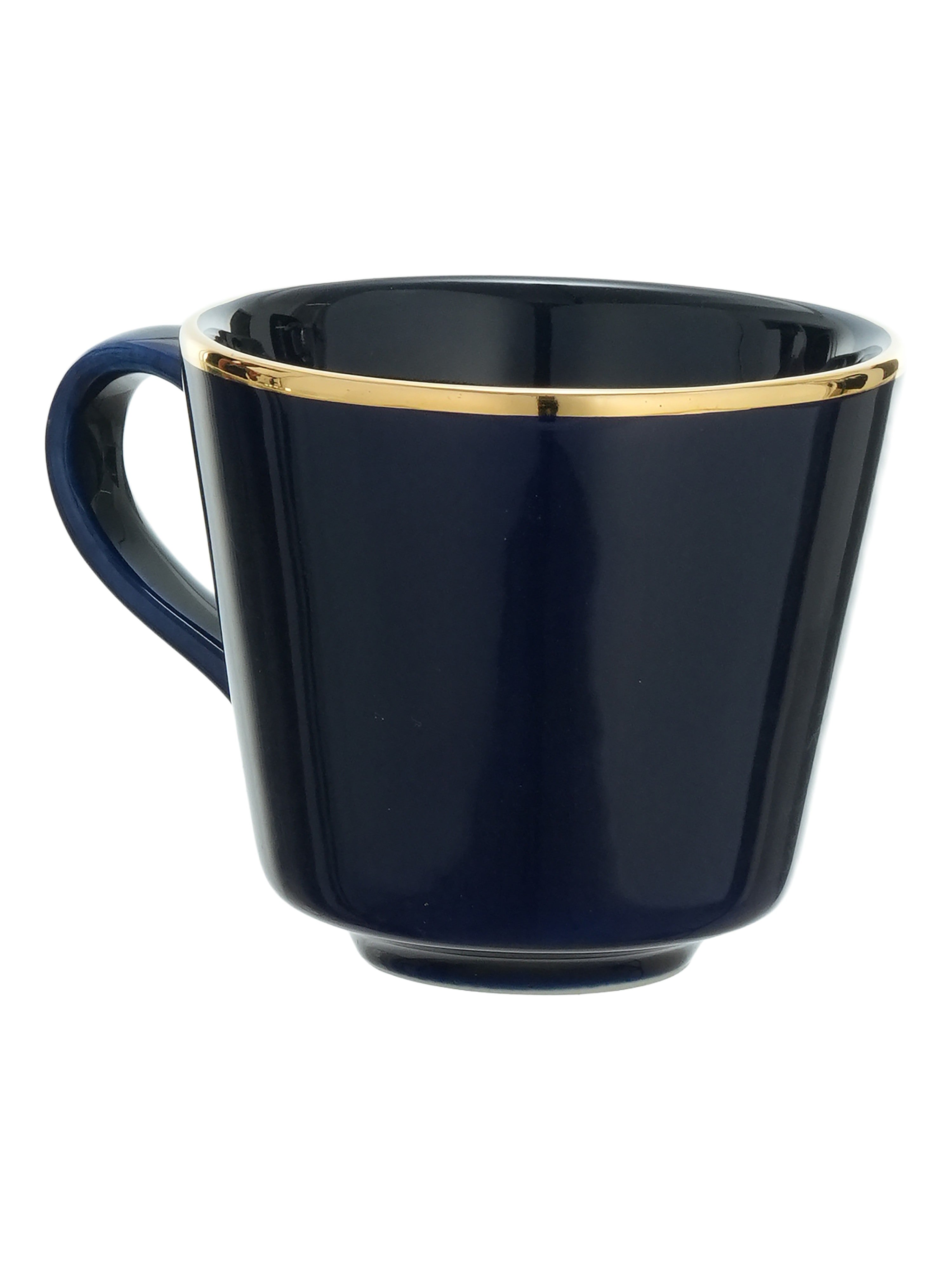 Glided Azure 24k Gold plated Porcelain Cups (Pack of 6)