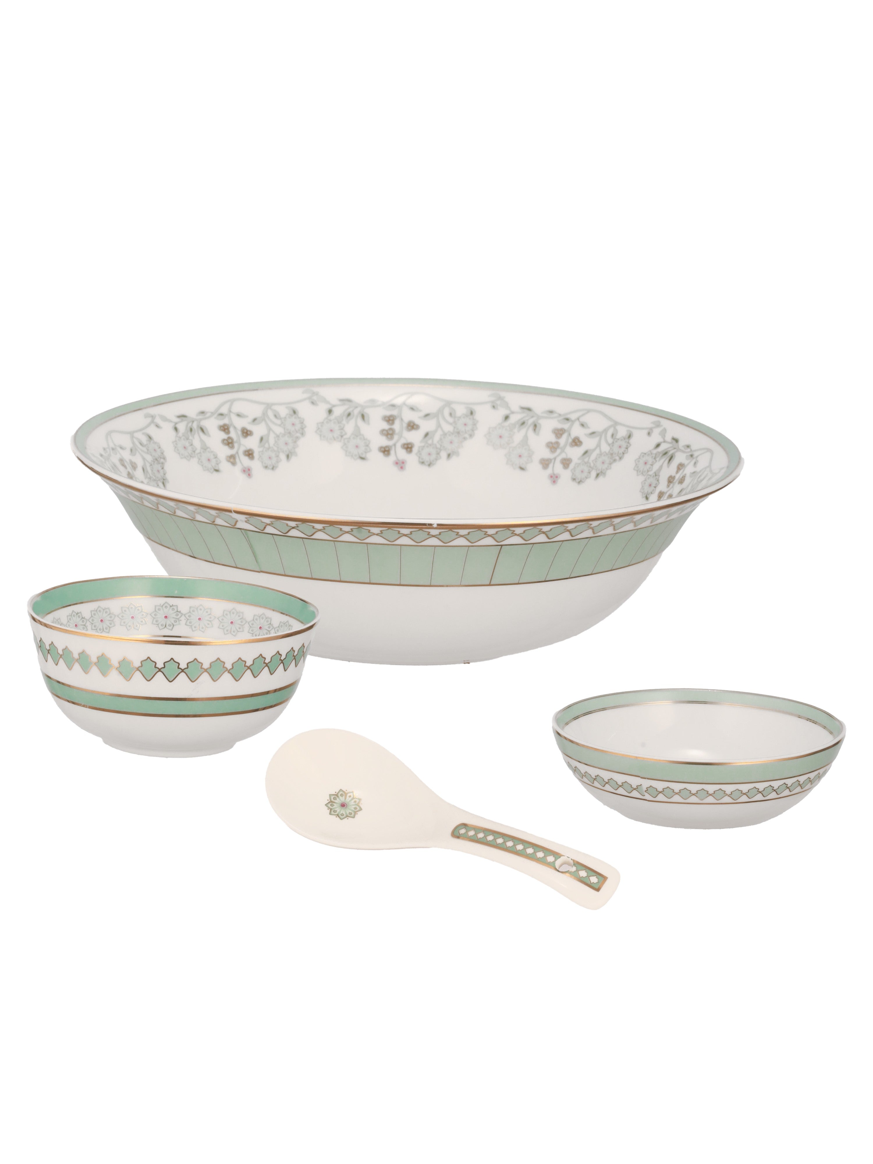 Seaside Bloom 24K Gold Plated Dinner Set | 41 Pcs