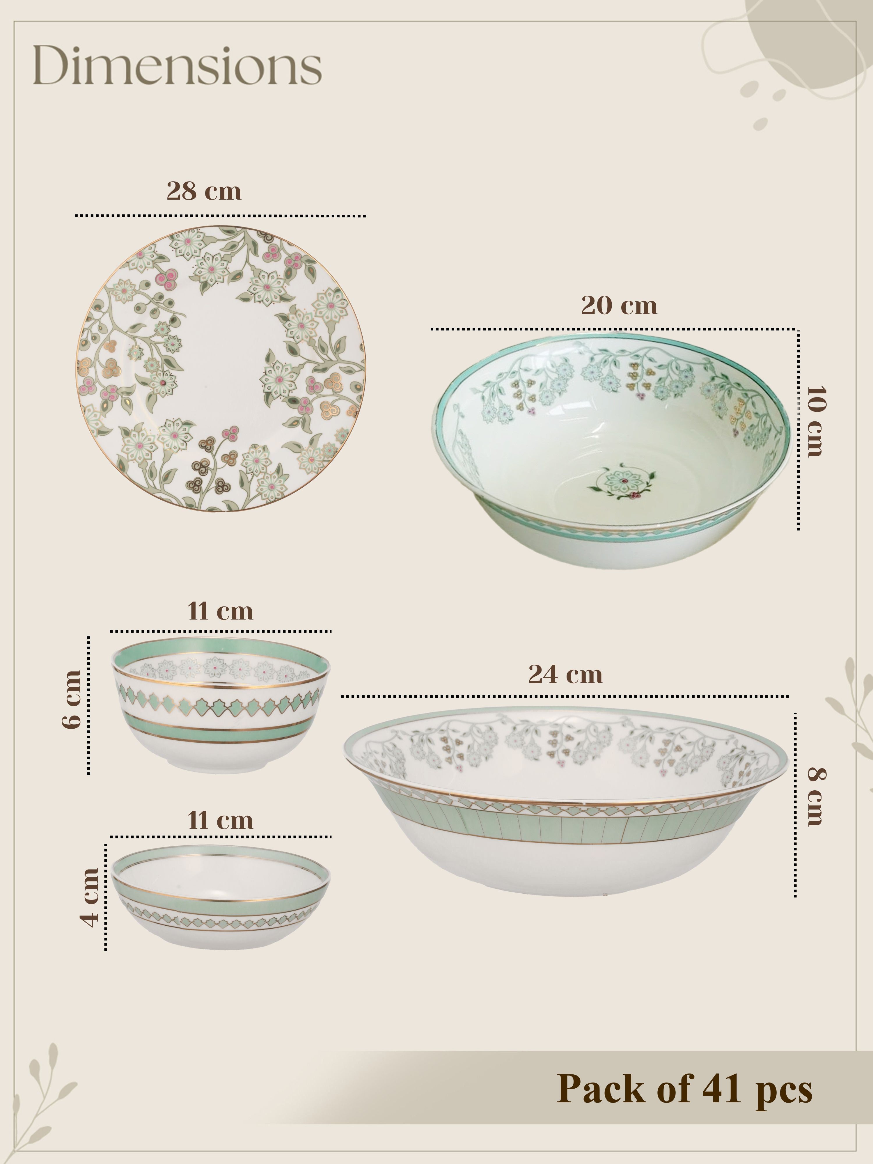 Seaside Bloom 24K Gold Plated Dinner Set | 41 Pcs