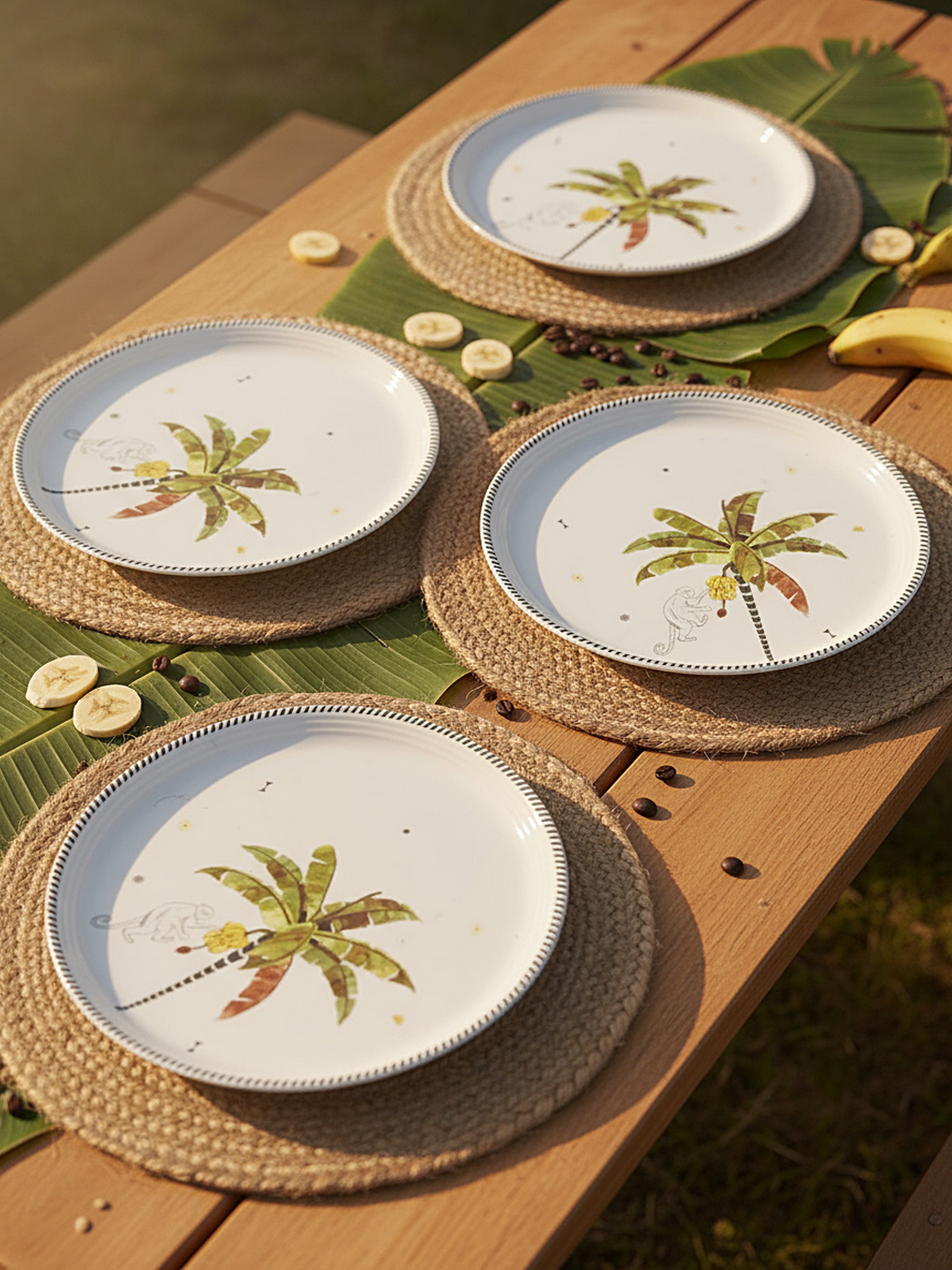 Tropical Mischief Porcelain Quarter Plates (Pack of 4)