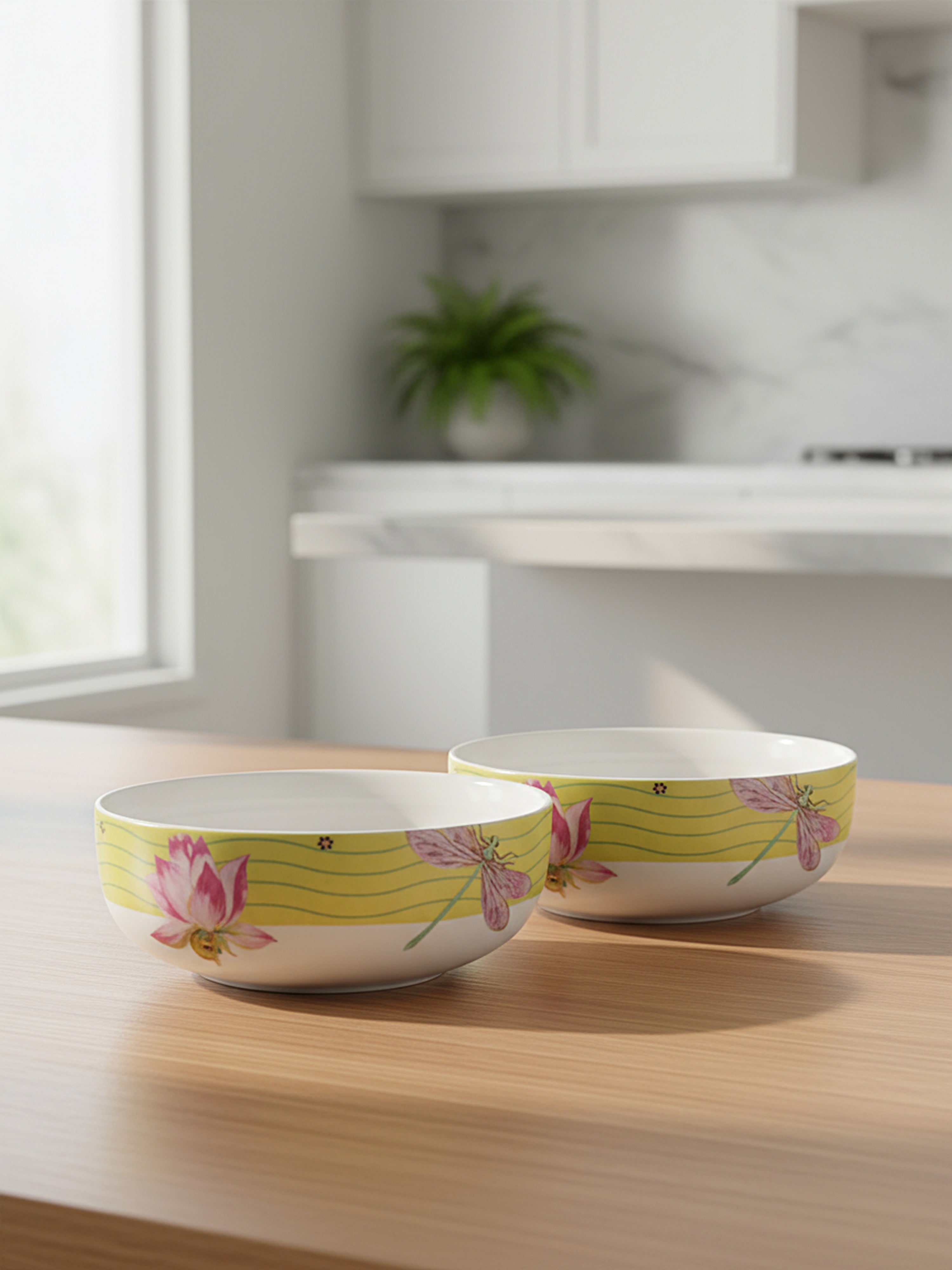 Dragonfly Bloom Porcelain Big Bowls