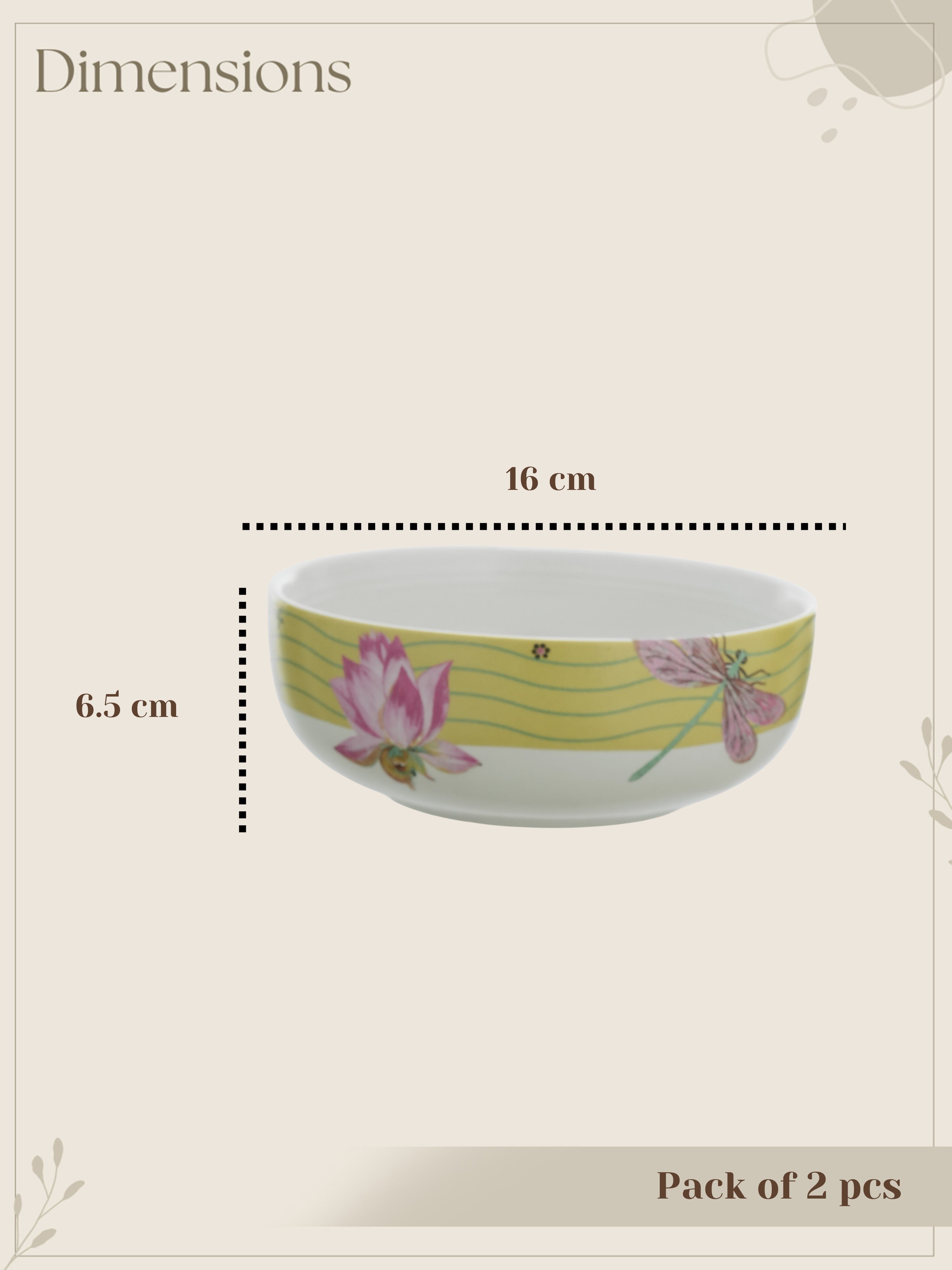 Dragonfly Bloom Porcelain Big Bowls (Pack of 2)