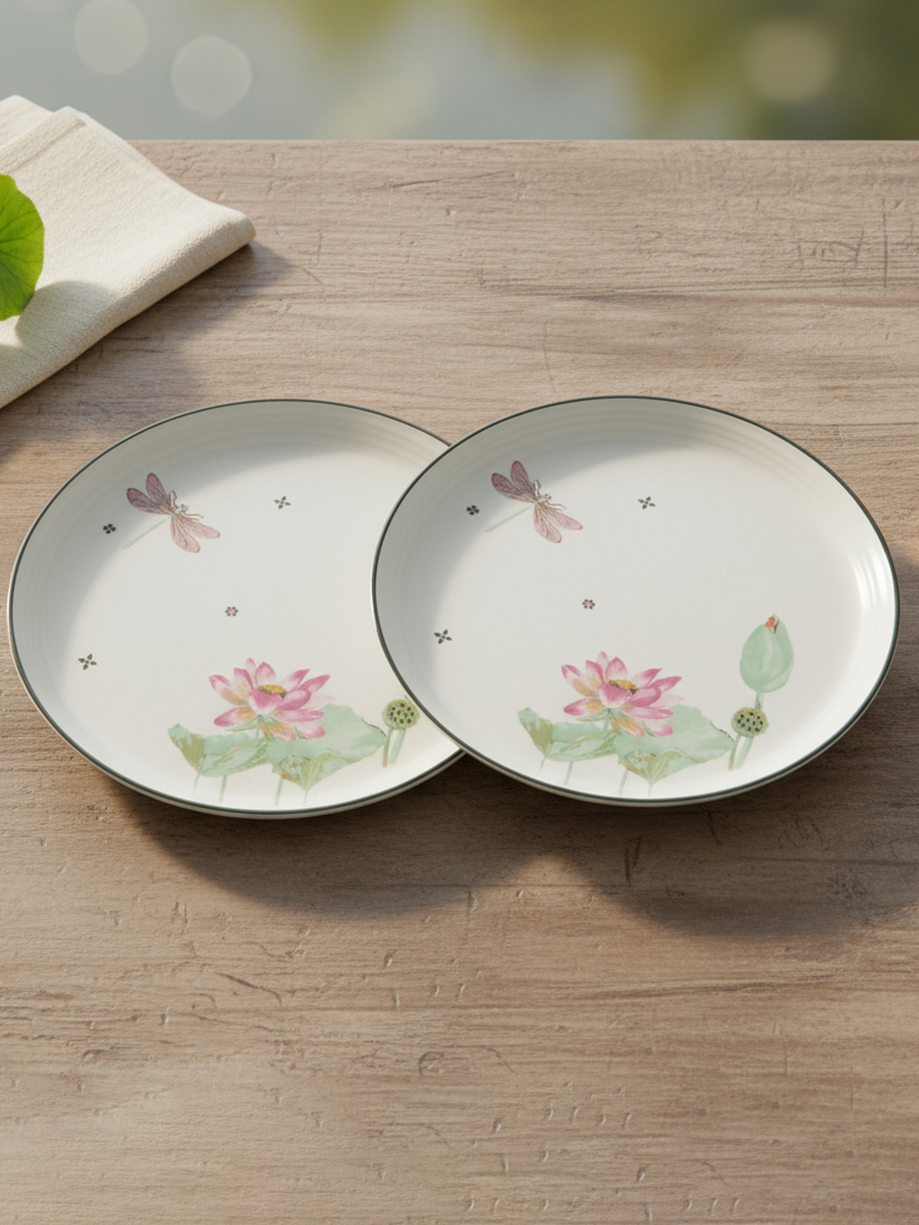 Dragonfly Bloom Porcelain Quarter Plates (Pack of 2)