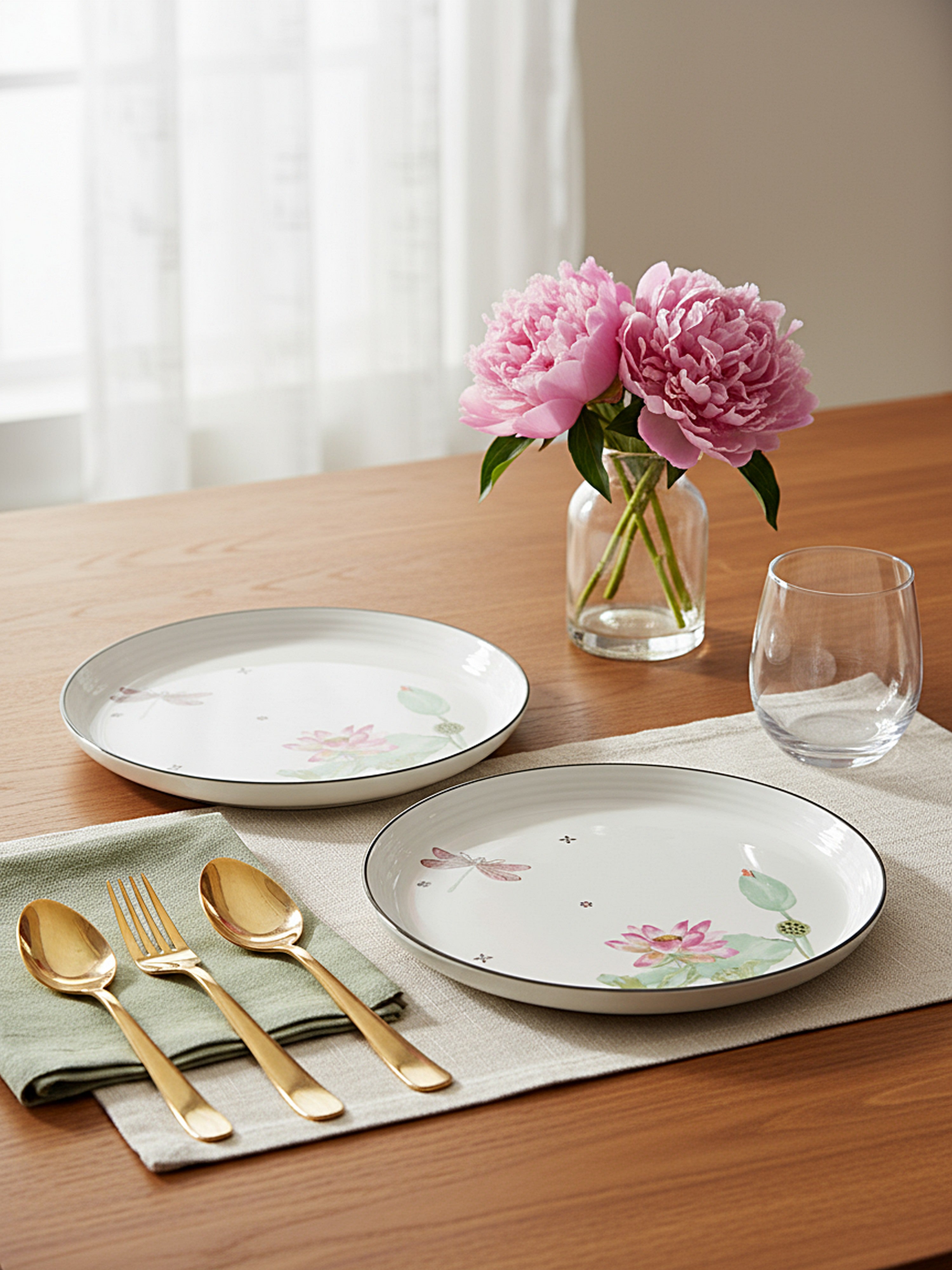 Dragonfly Bloom Porcelain Quarter Plates (Pack of 2)