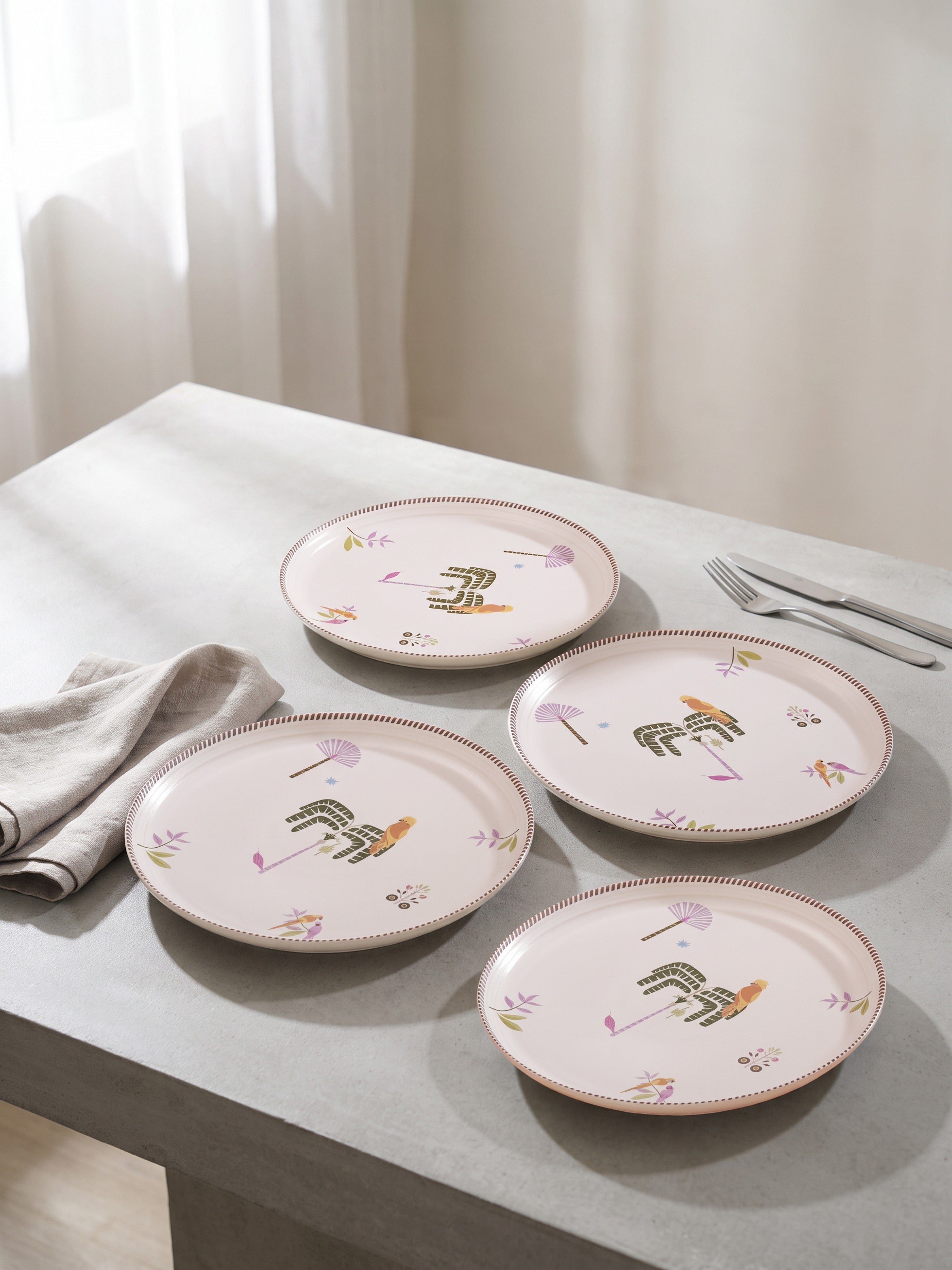 Island Bloom Porcelain Dinner Plates