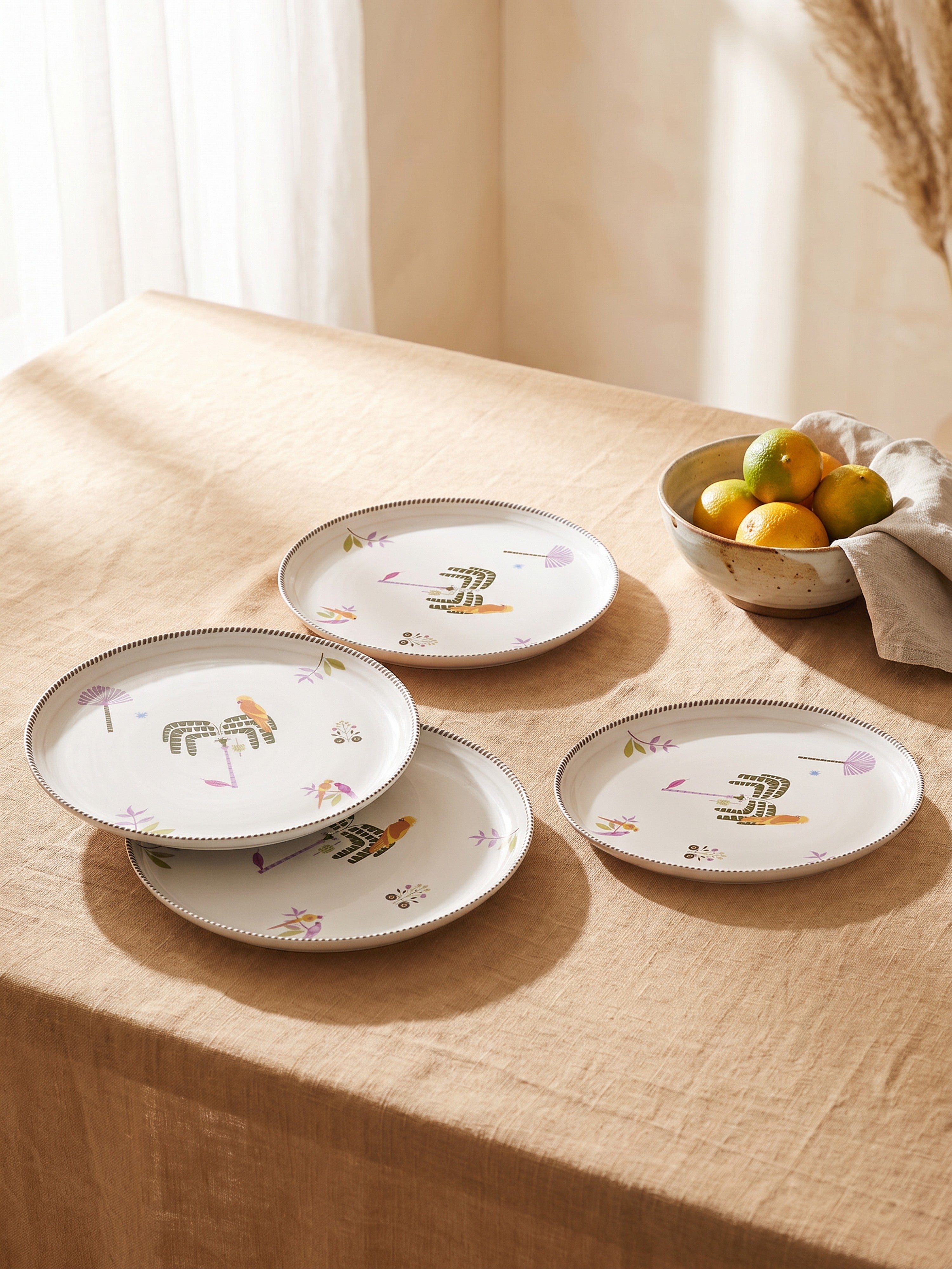 Island Bloom Porcelain Dinner Plates