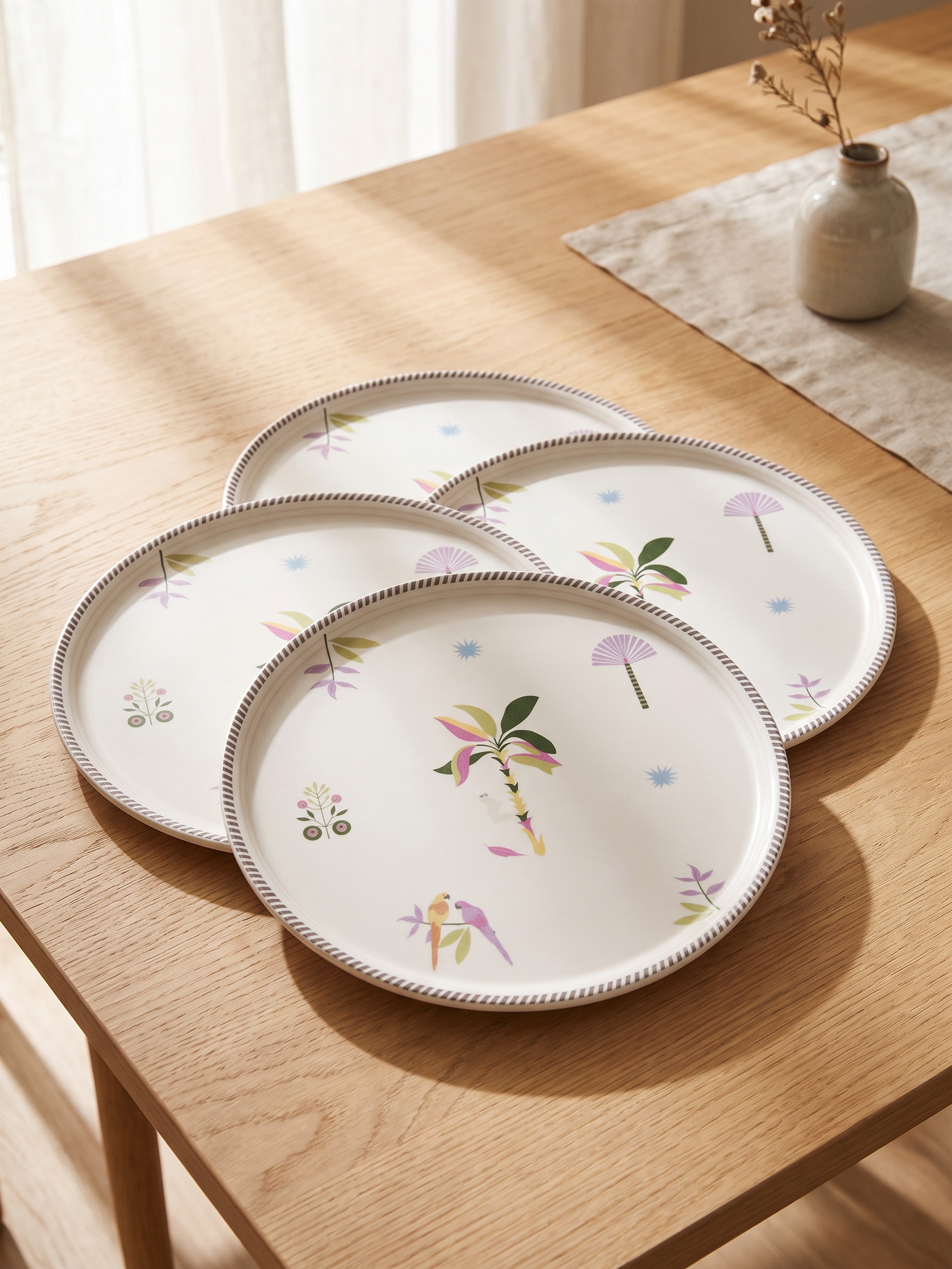 Island Bloom Porcelain Quarter Plates