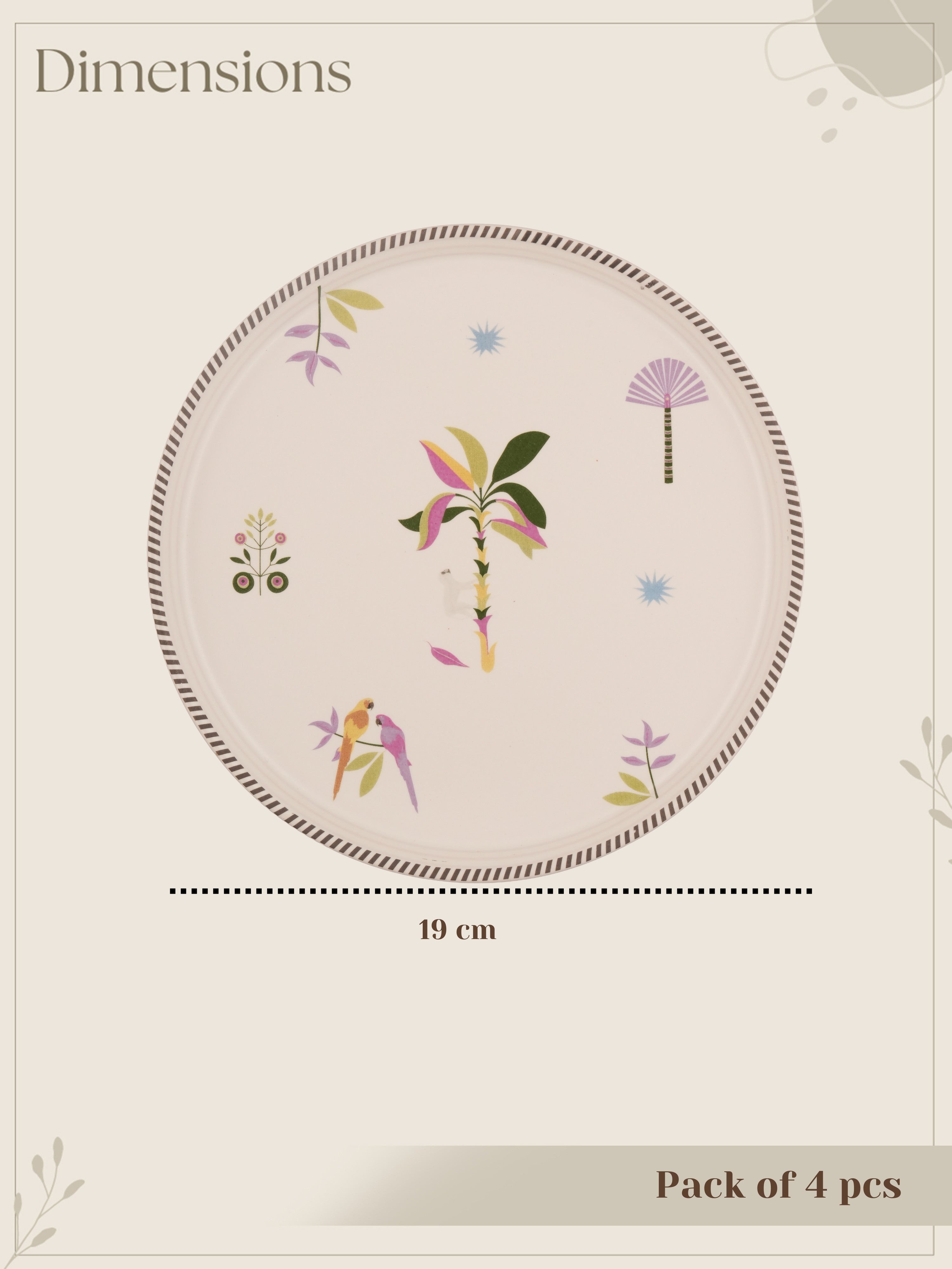 Island Bloom Porcelain Quarter Plates