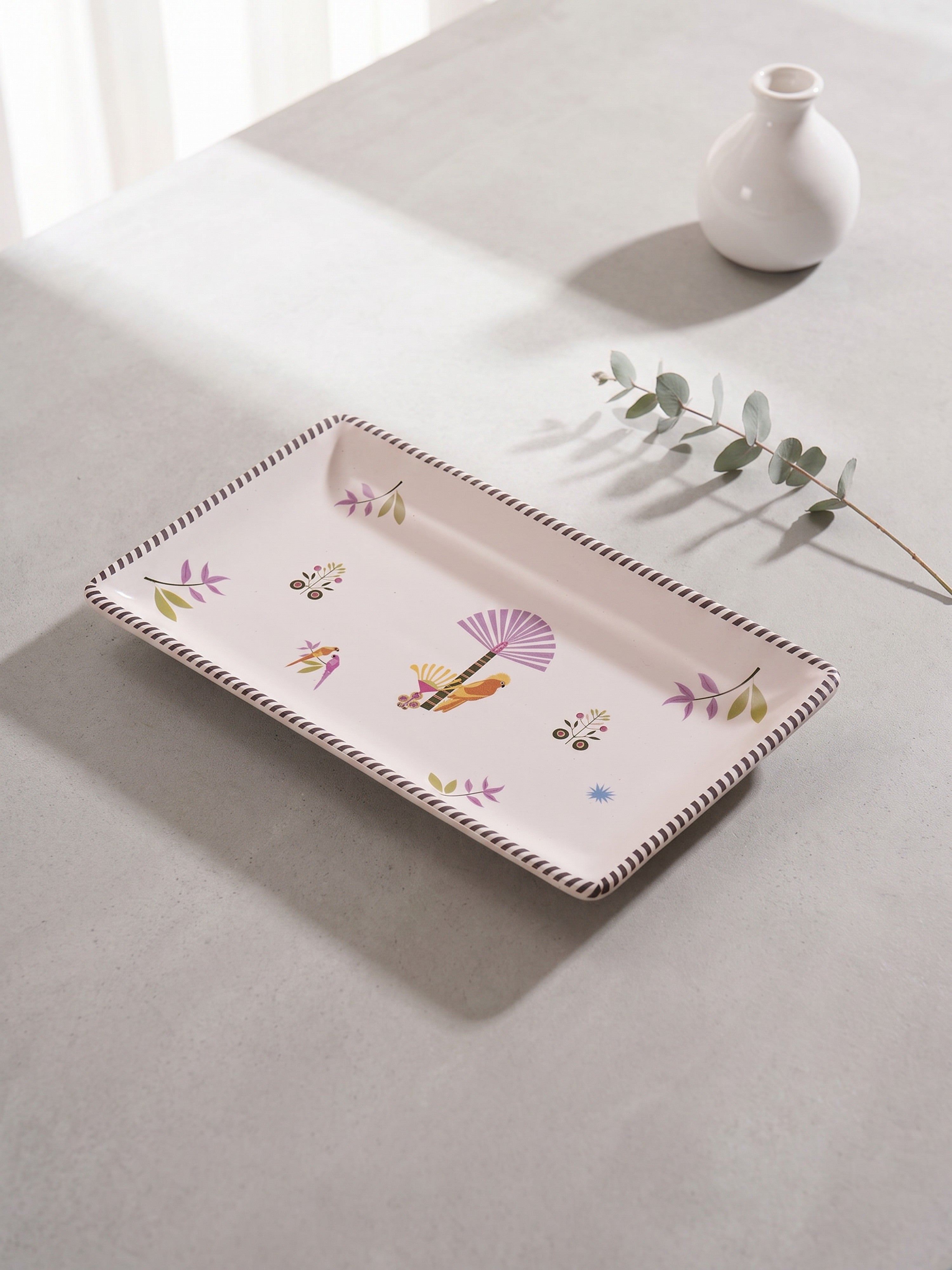 Island Bloom Porcelain Rectangular Salad Plate