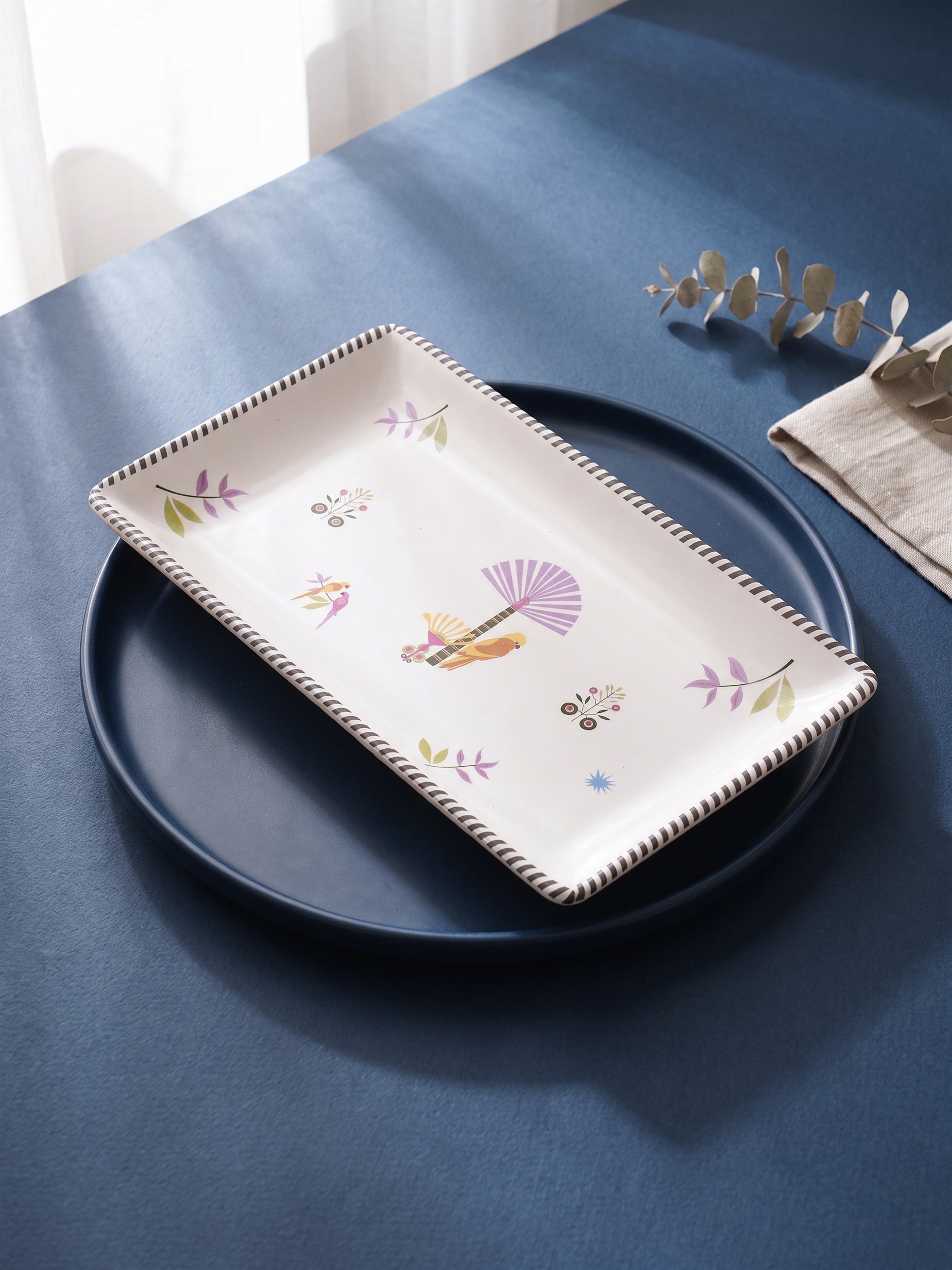 Island Bloom Porcelain Rectangular Salad Plate
