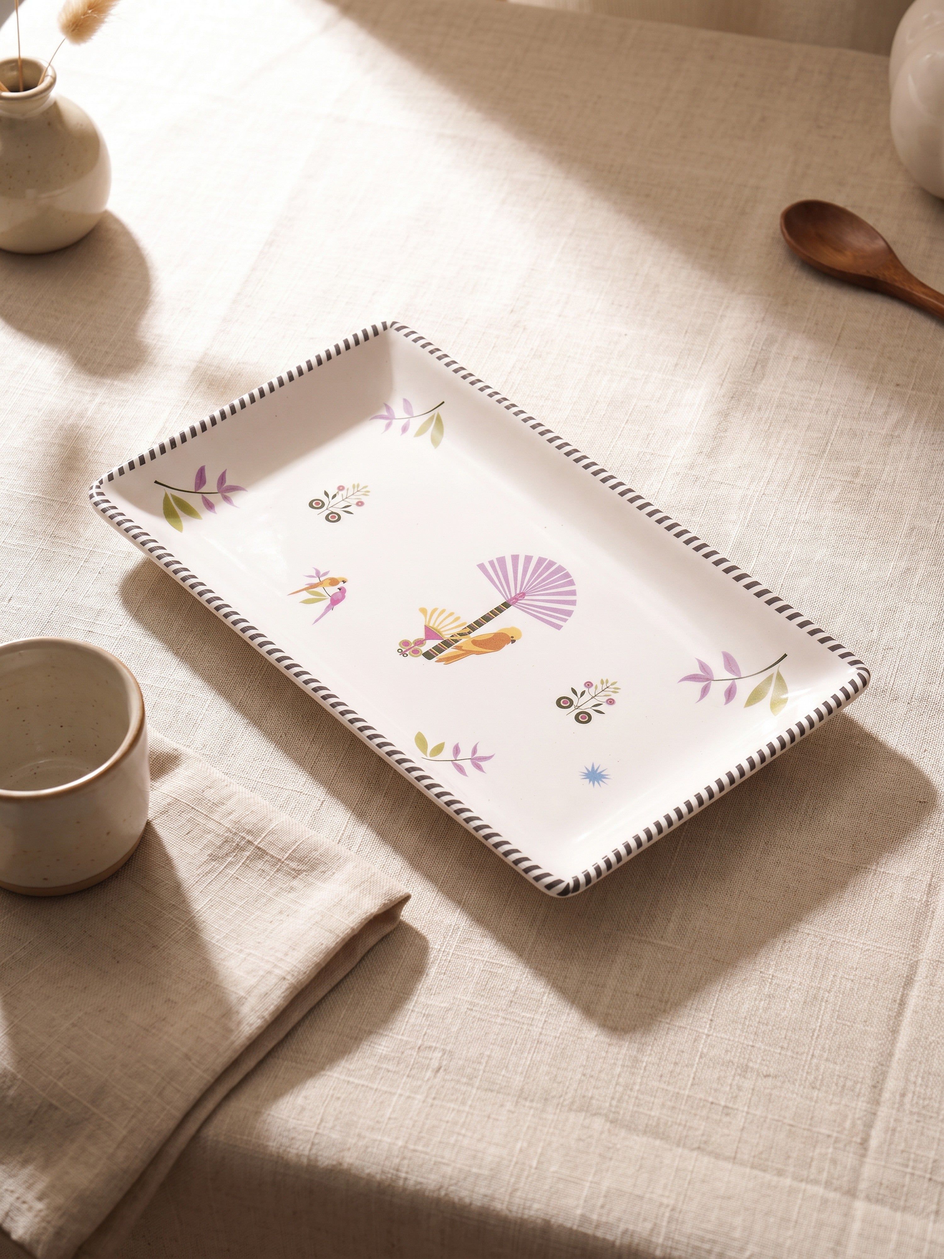 Island Bloom Porcelain Rectangular Salad Plate