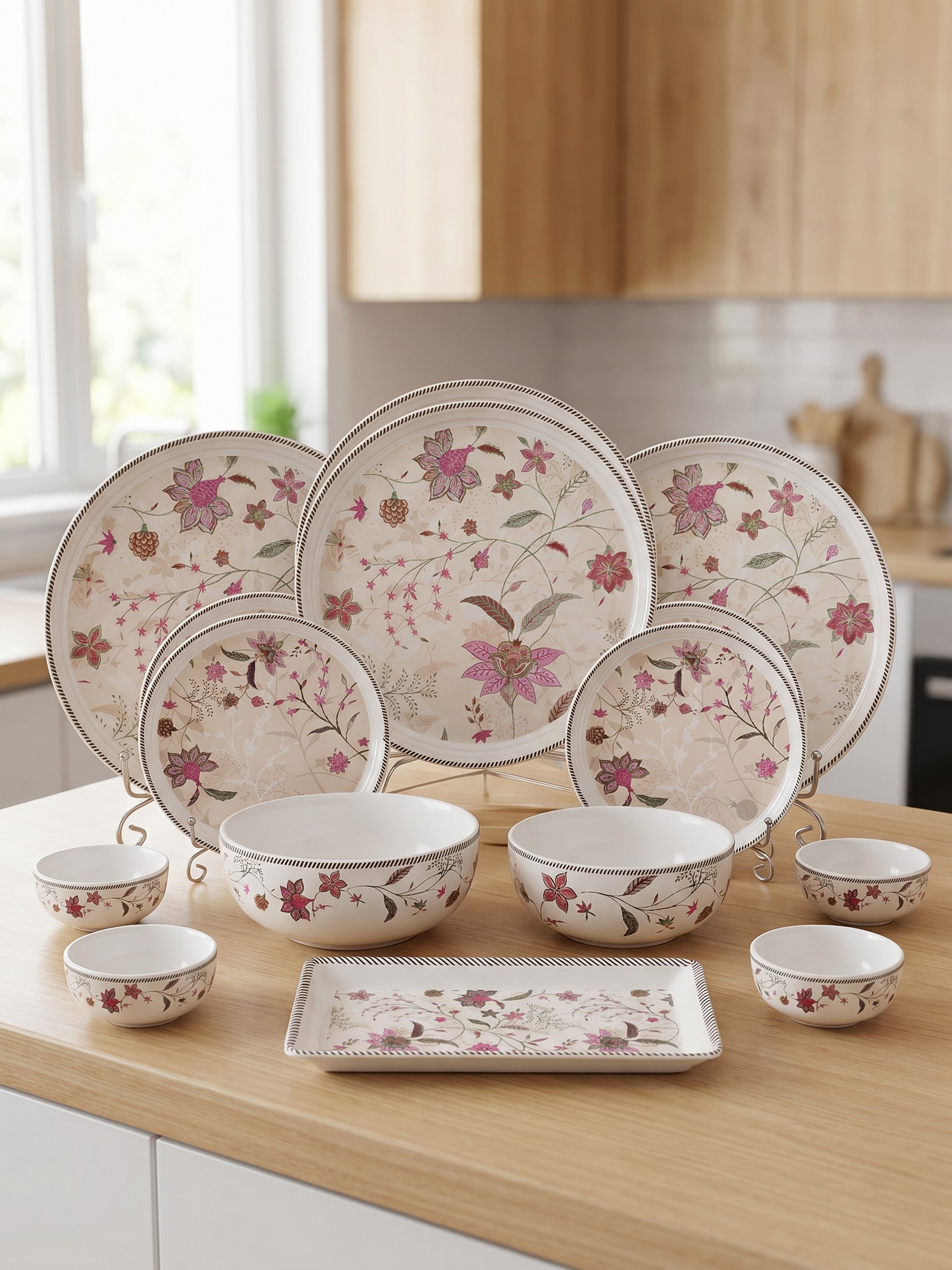 BlossomServe Porcelain Dinner Set (15 Pcs)