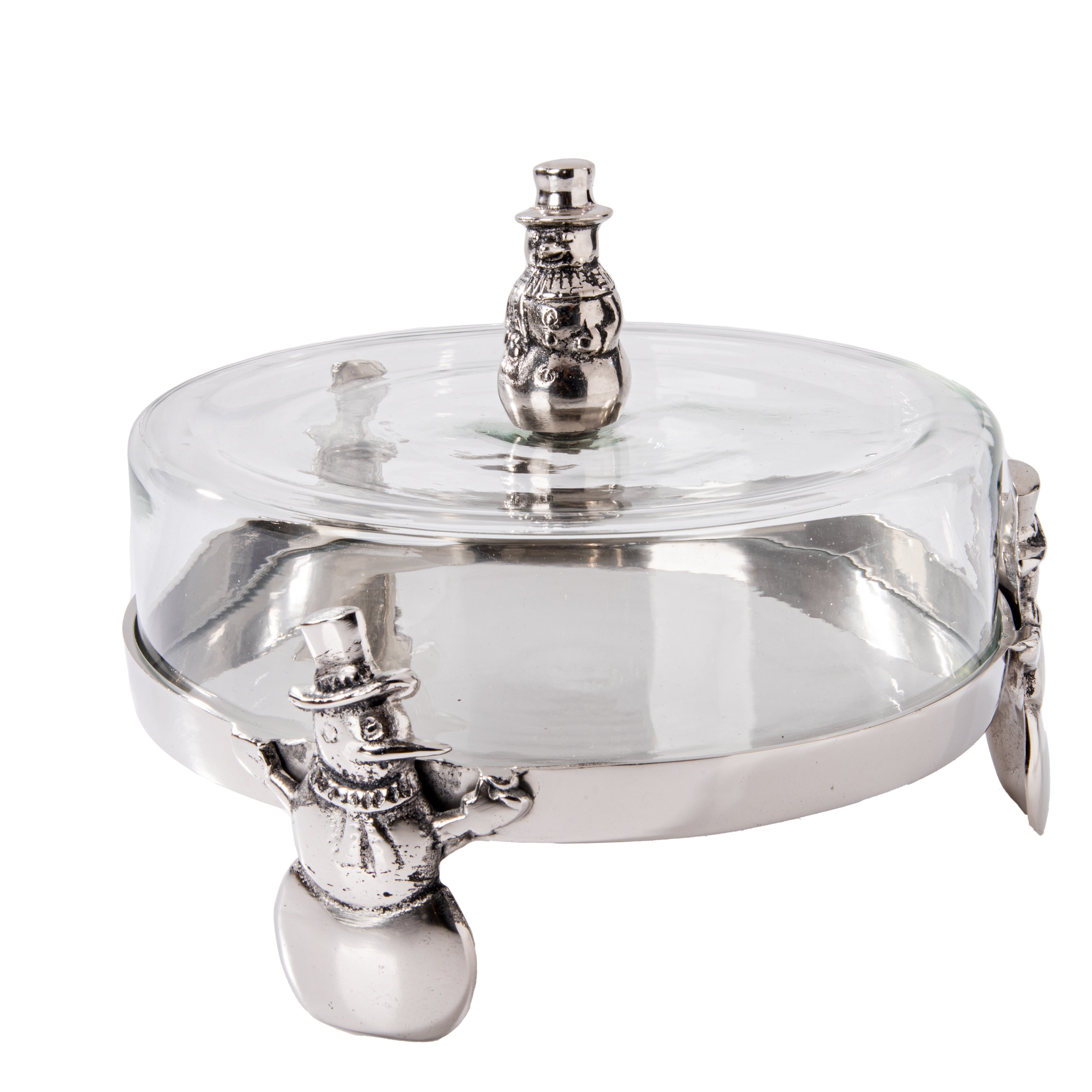 WinterWonder Glass Cloche with Metal Stand