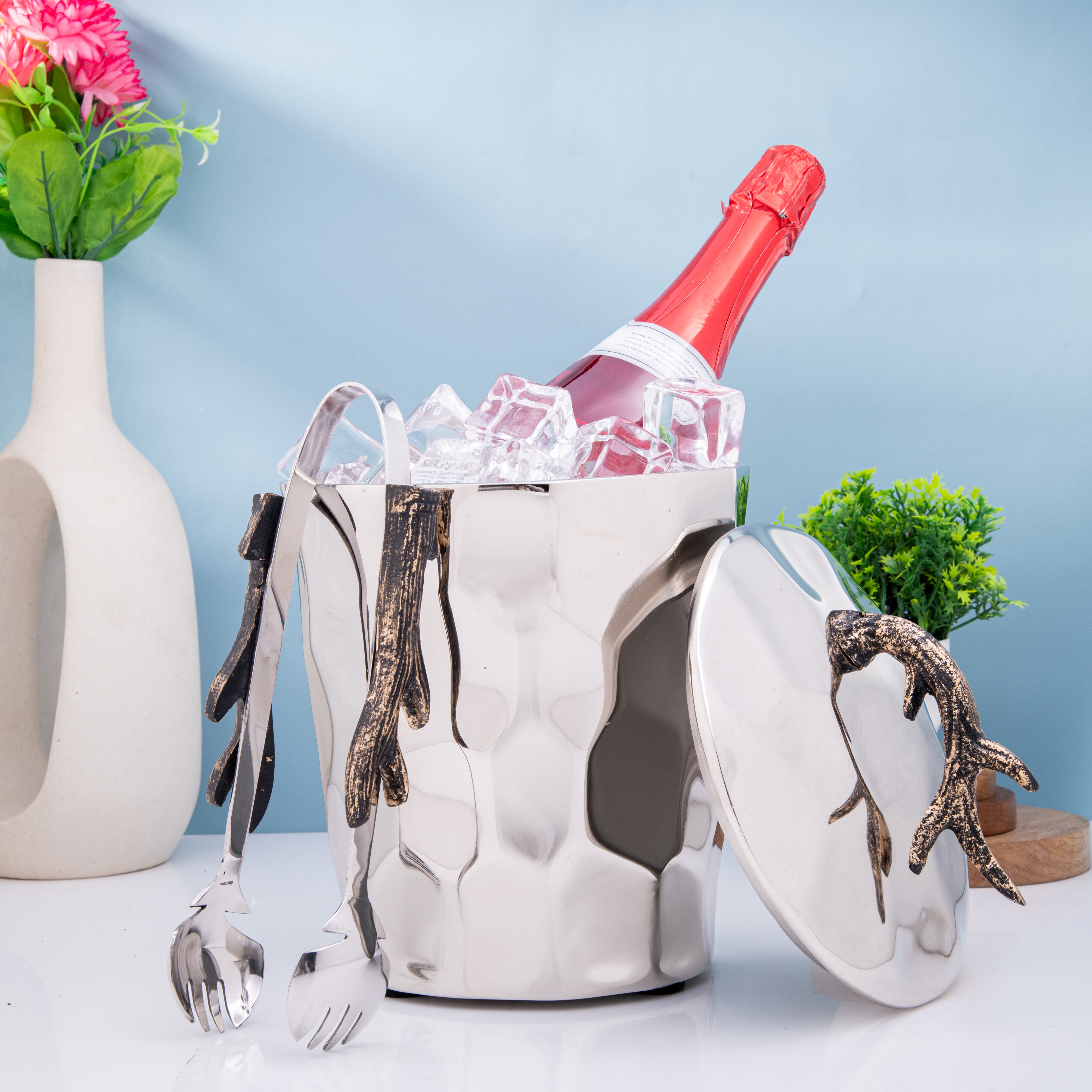 Botanical Chill Ice Bucket with Tongs