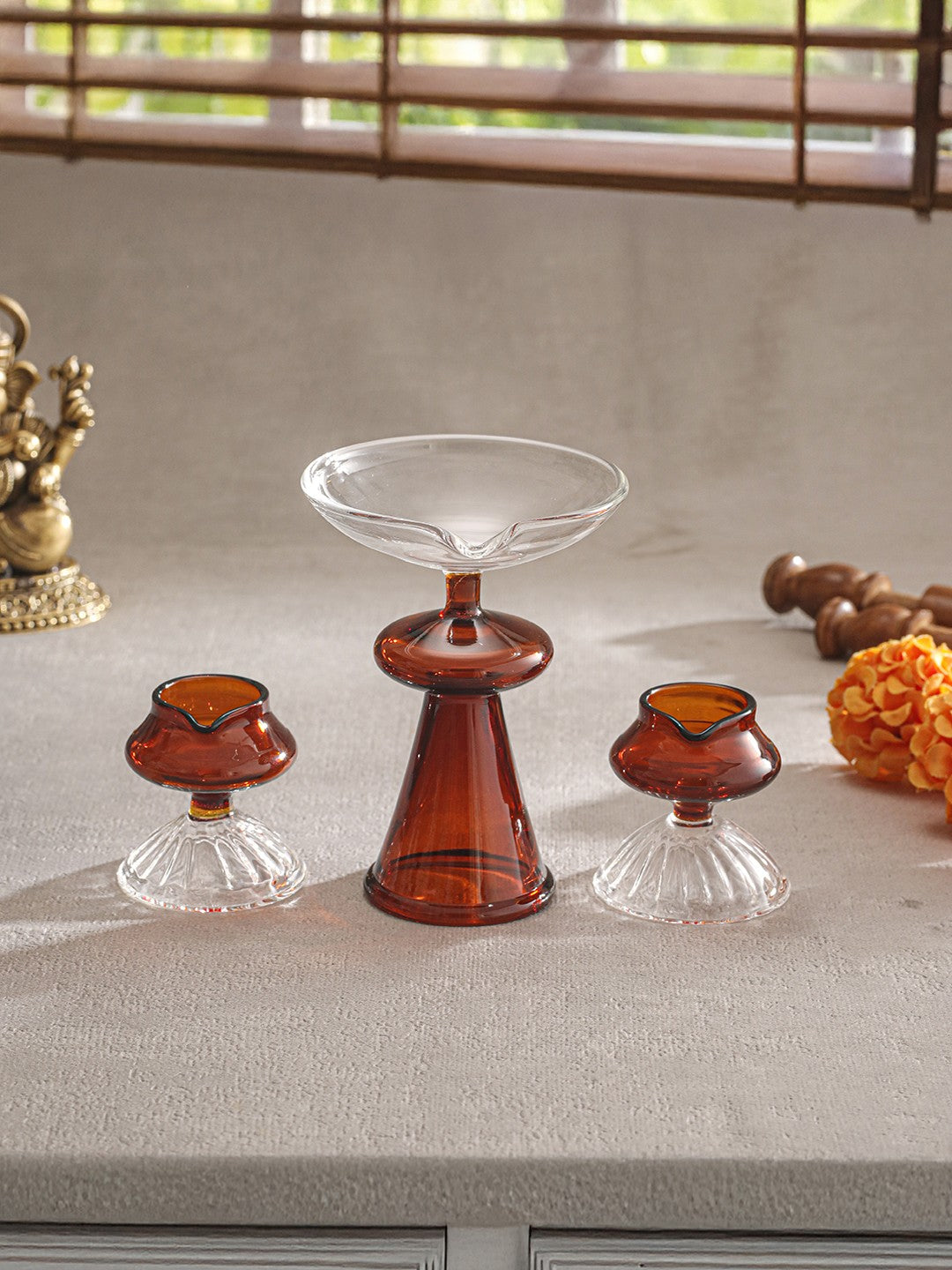 AmberAura Diya Trio
