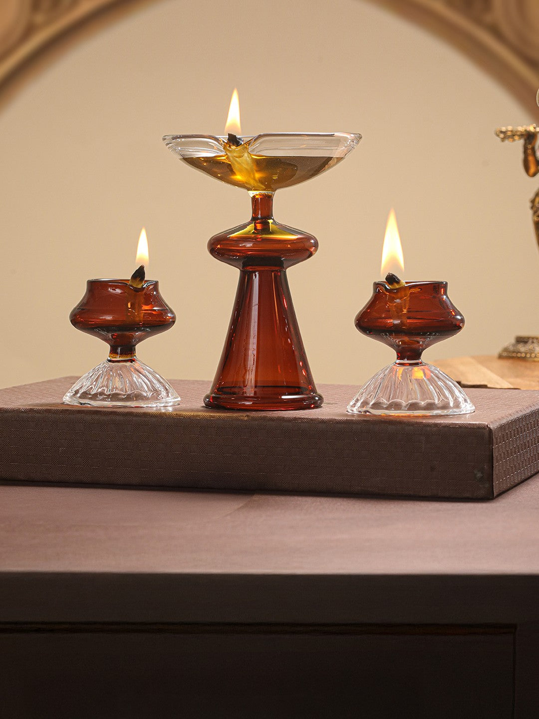 AmberAura Diya Trio