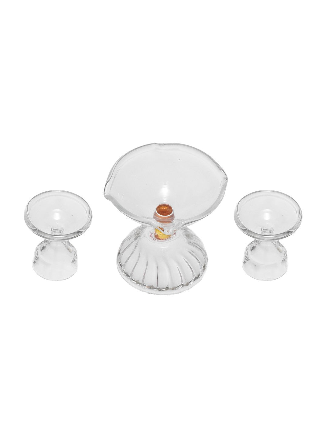 DeepAura Clear Diya Set (Pack of 3)