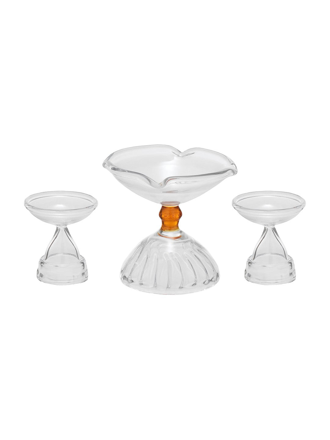 DeepAura Clear Diya Set (Pack of 3)