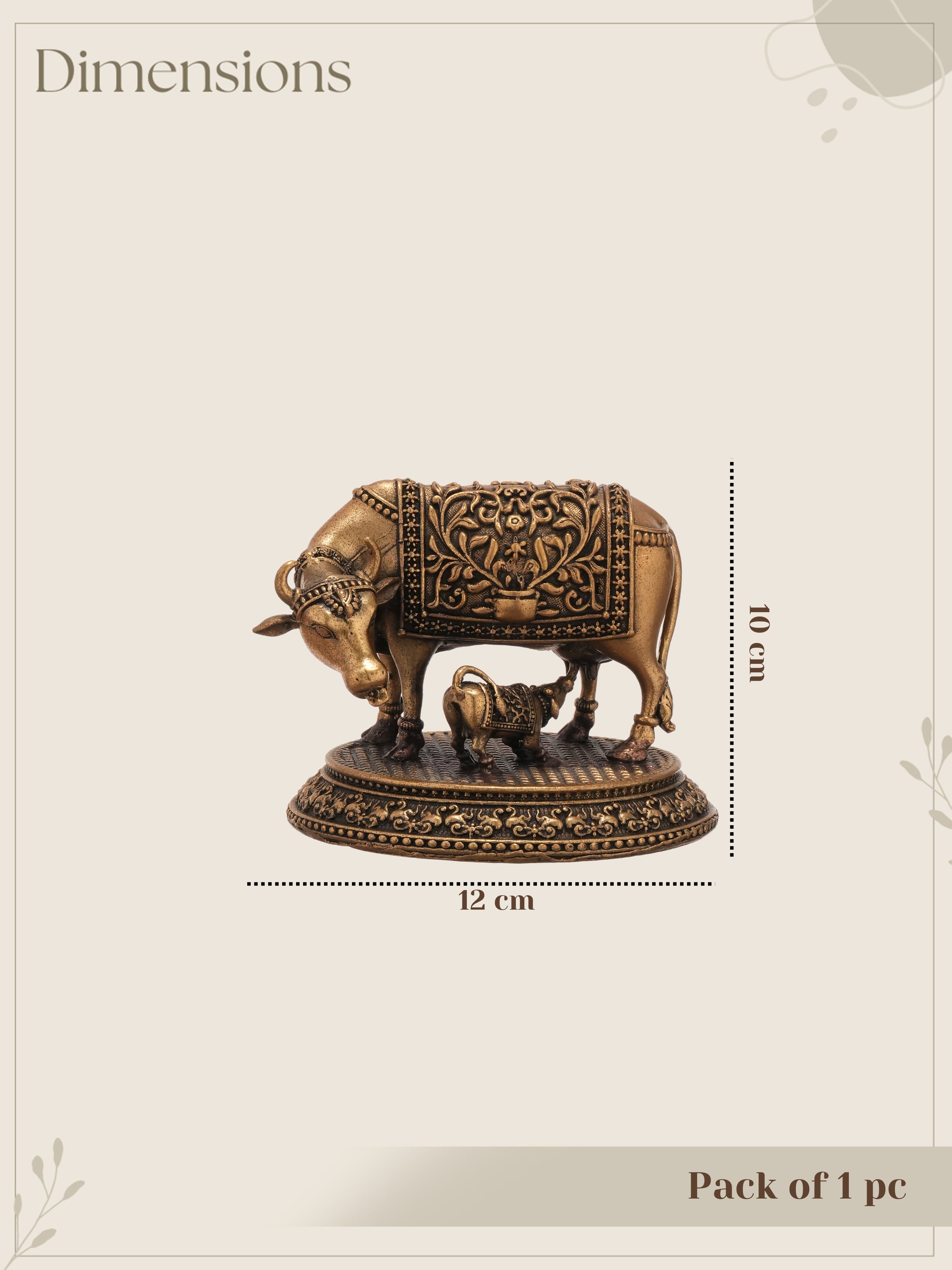 Kamdhenu Vatsalya Brass Table Sculpture