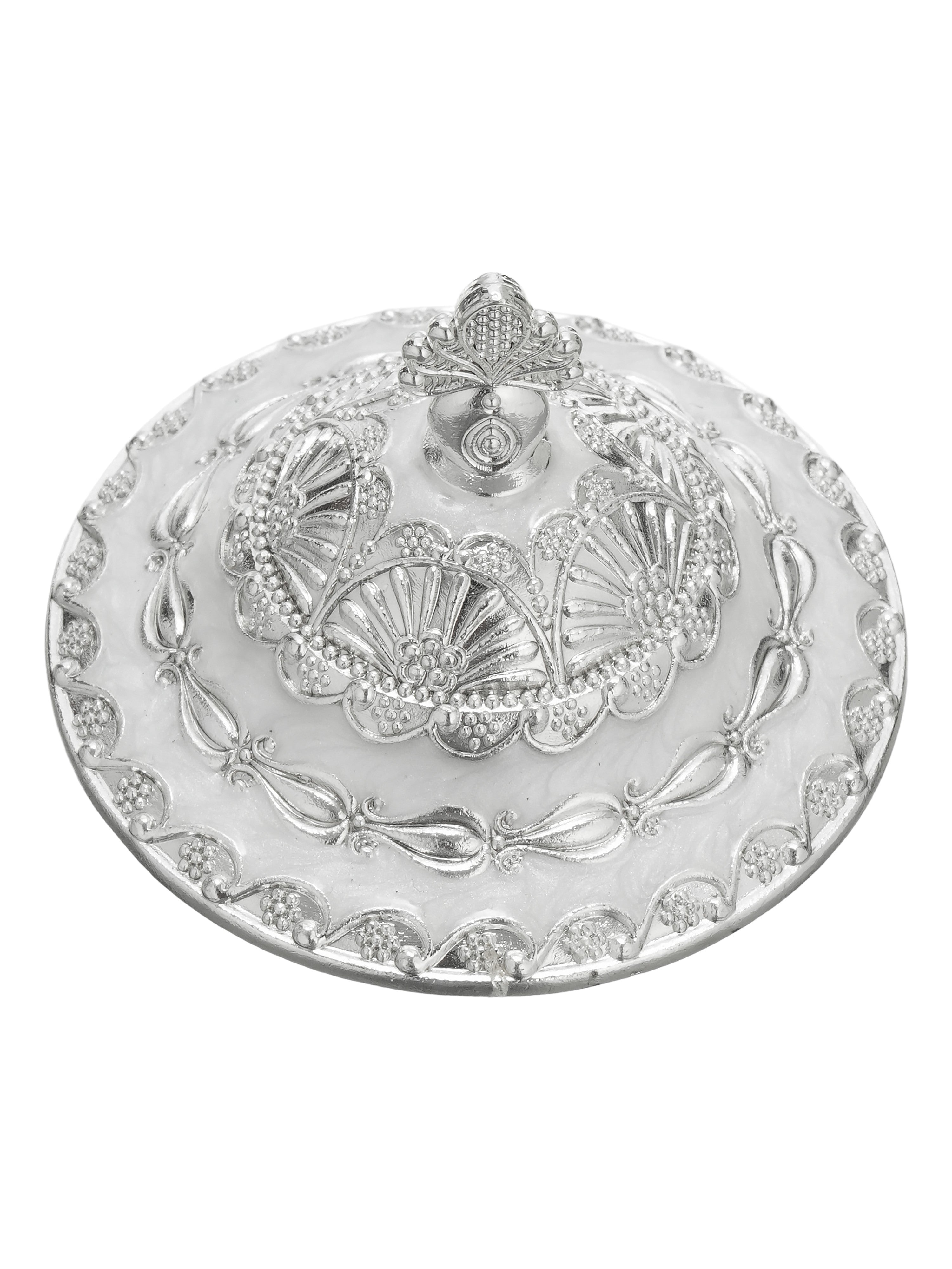 Anantya White Enamel Pooja Set
