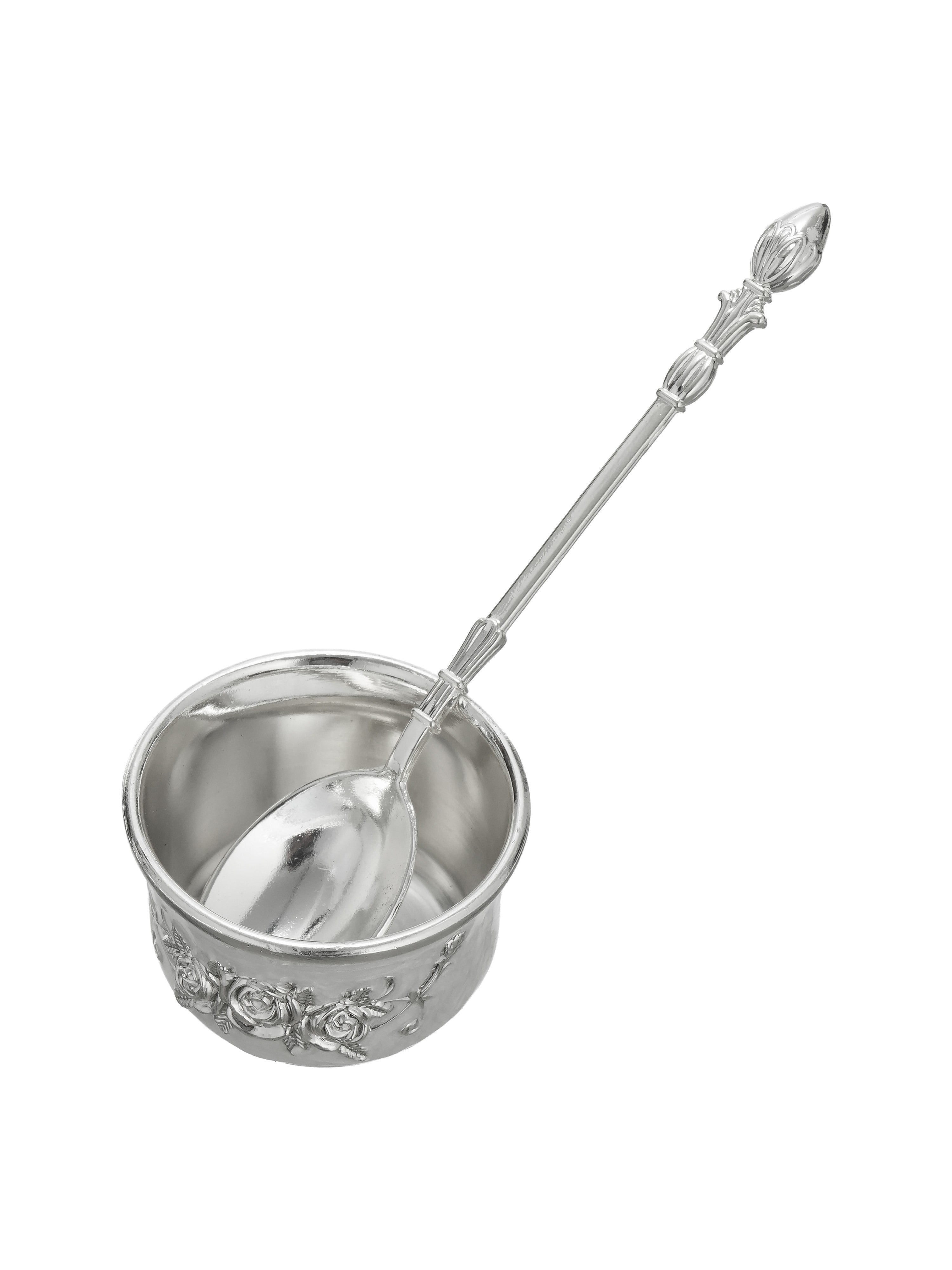 Anantya White Enamel Pooja Set