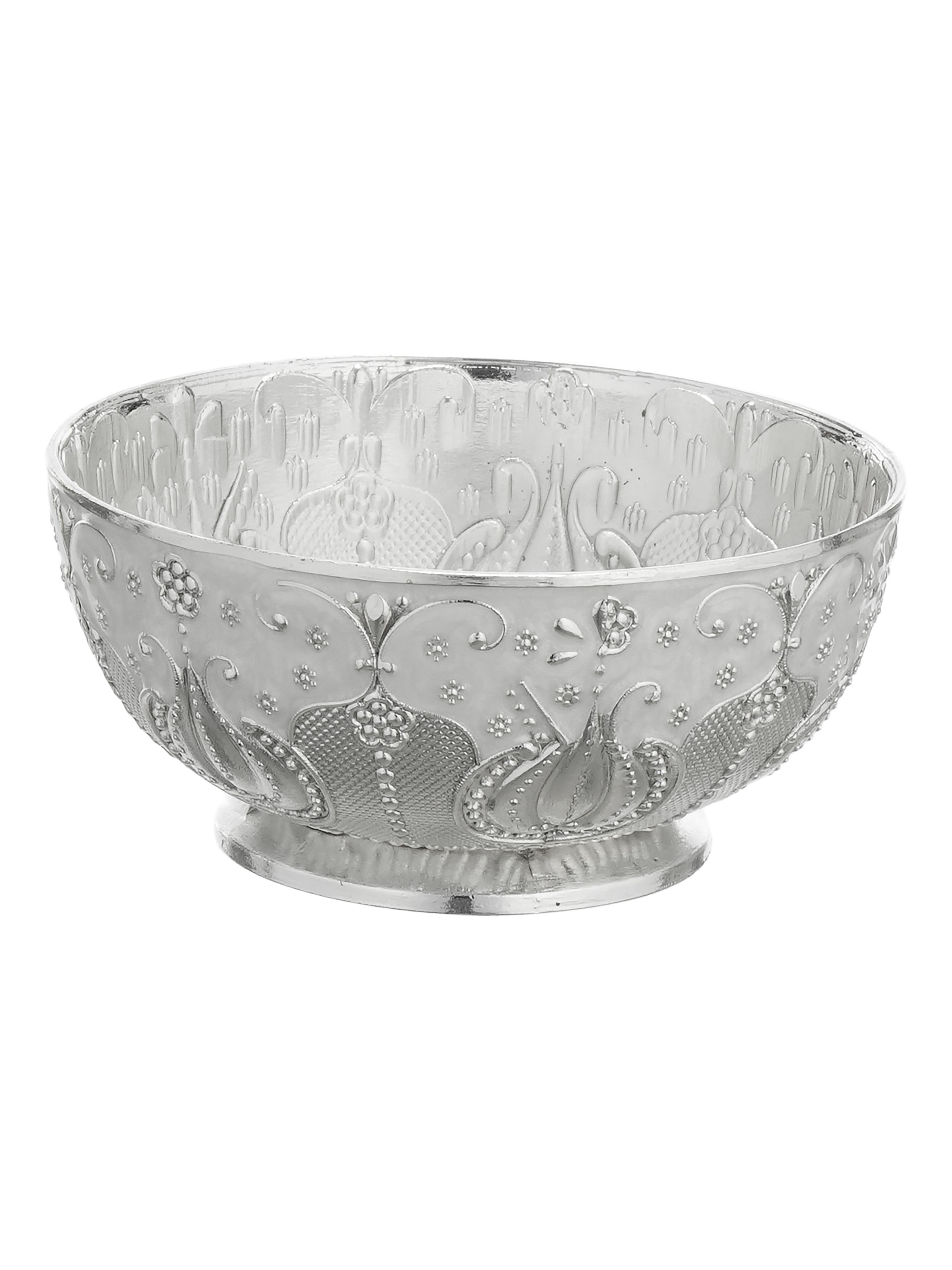 Anantya White Enamel Pooja Set