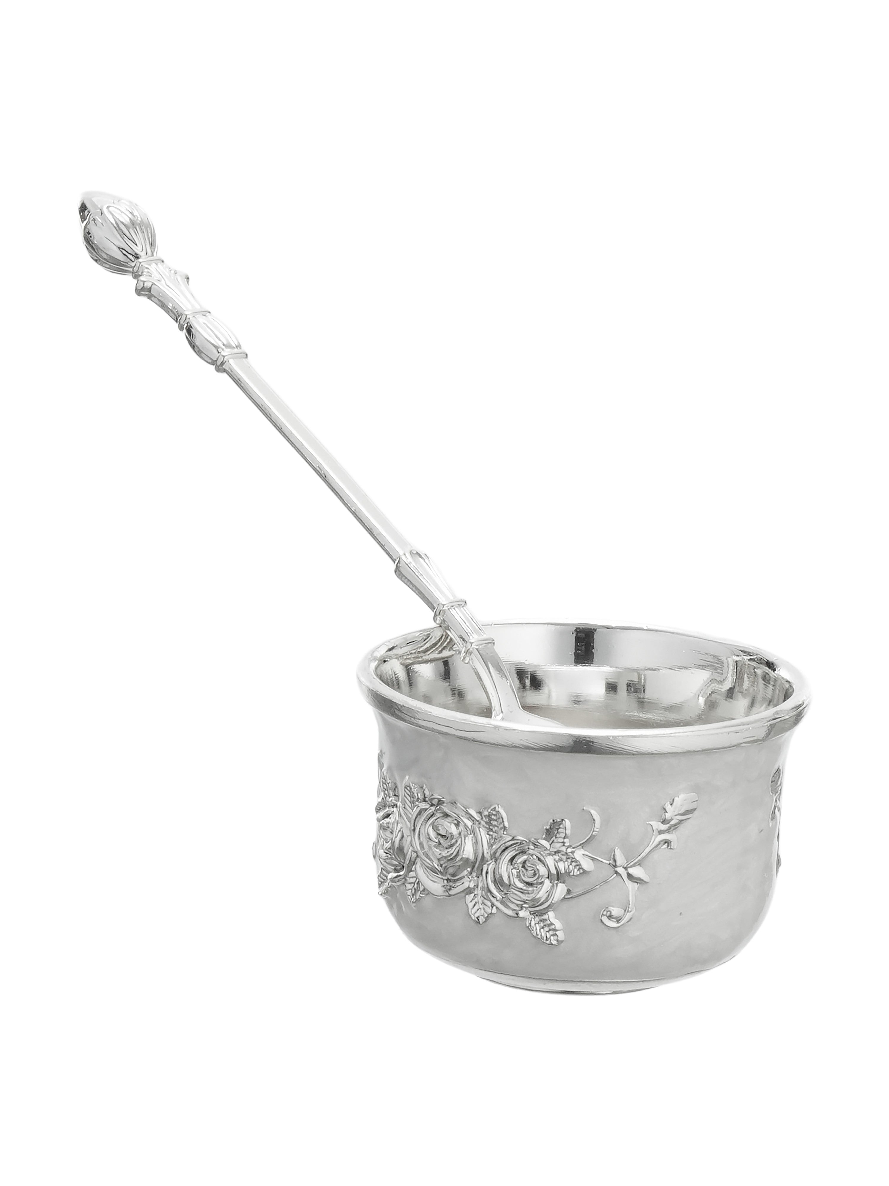 Anantya White Enamel Pooja Set
