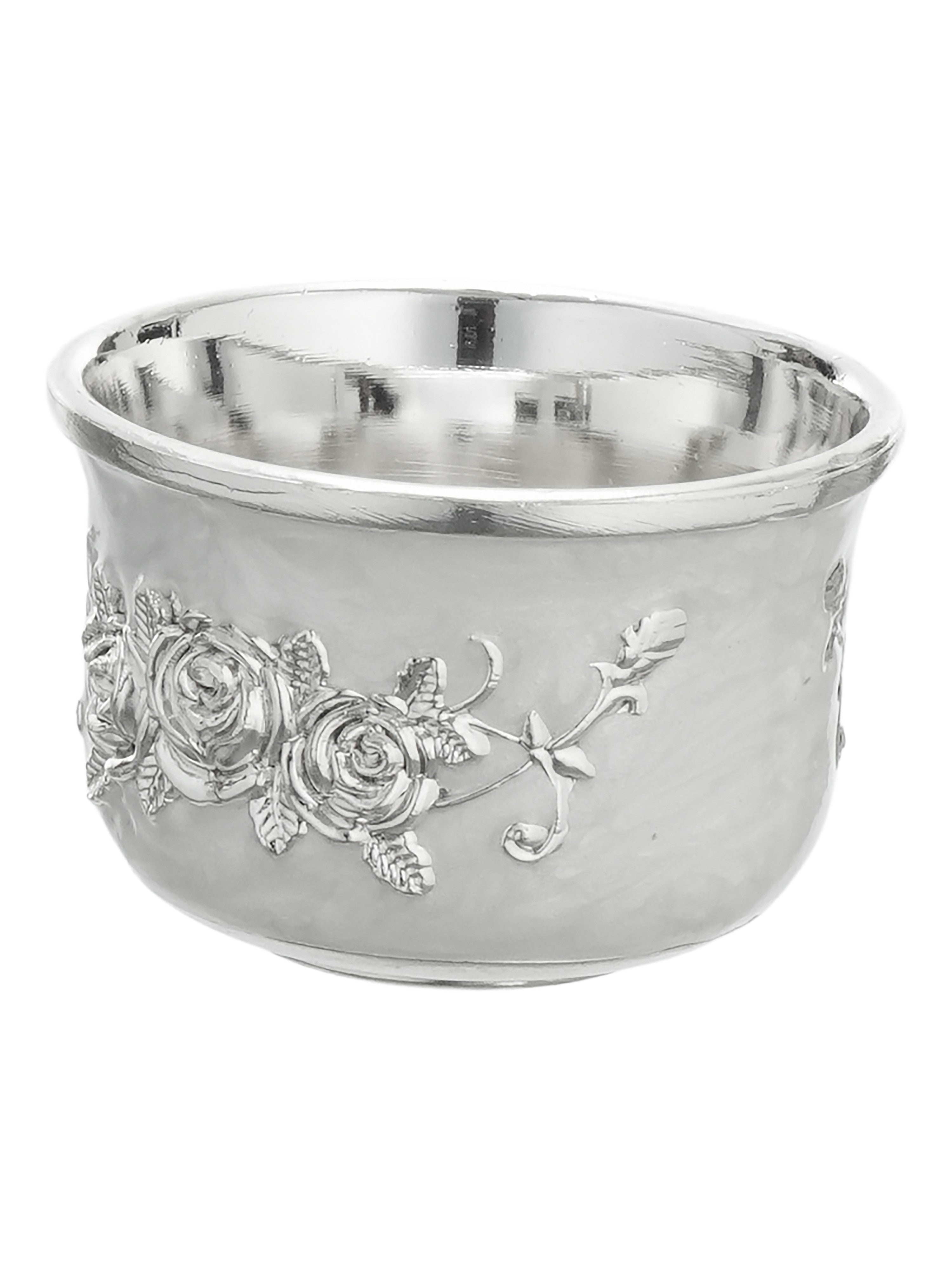 Anantya White Enamel Pooja Set