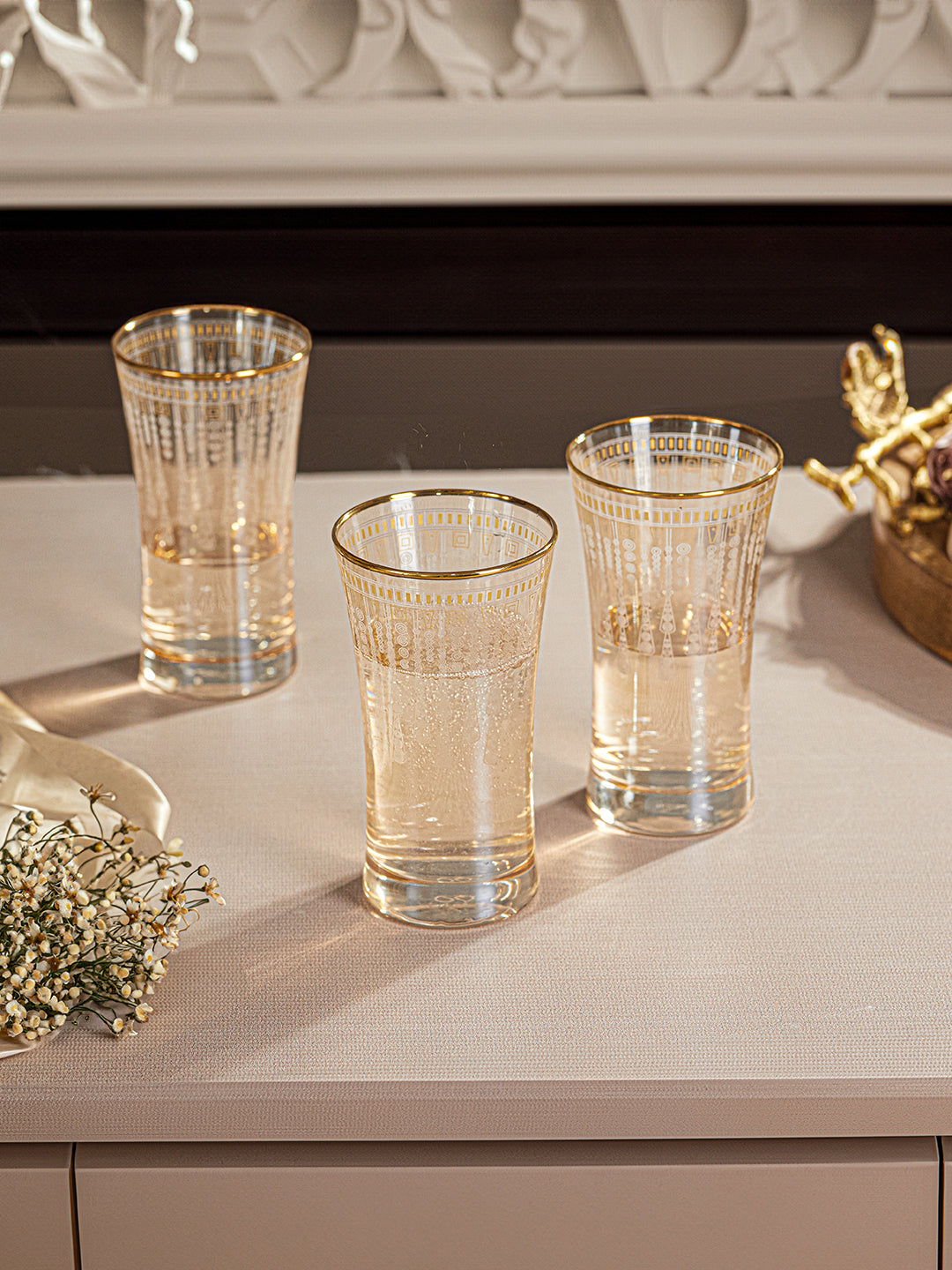 Golden Brilliance Highball Glass (Pack Of 4)