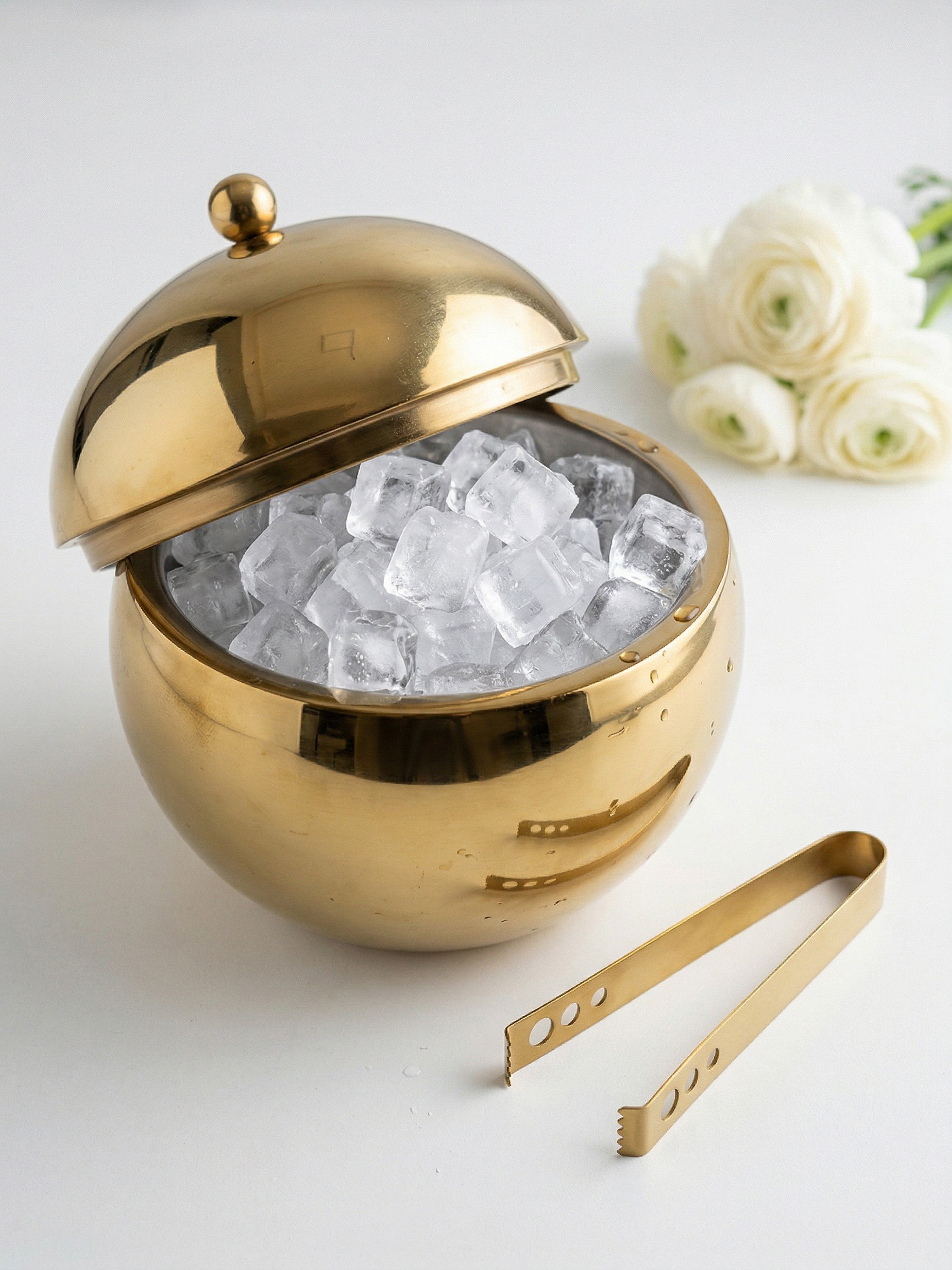 The Golden Atlas Ice Bucket with Tongs