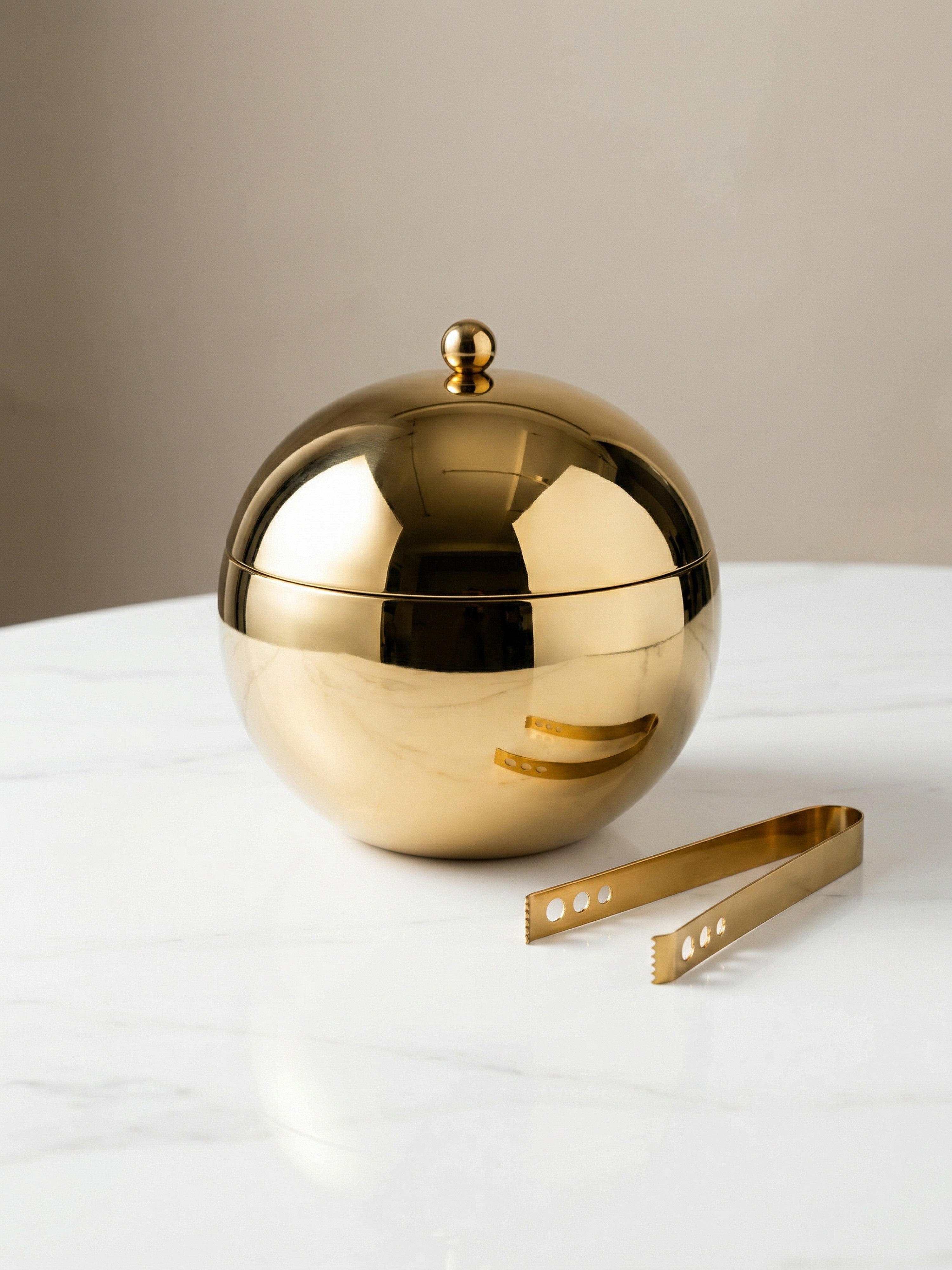 The Golden Atlas Ice Bucket with Tongs