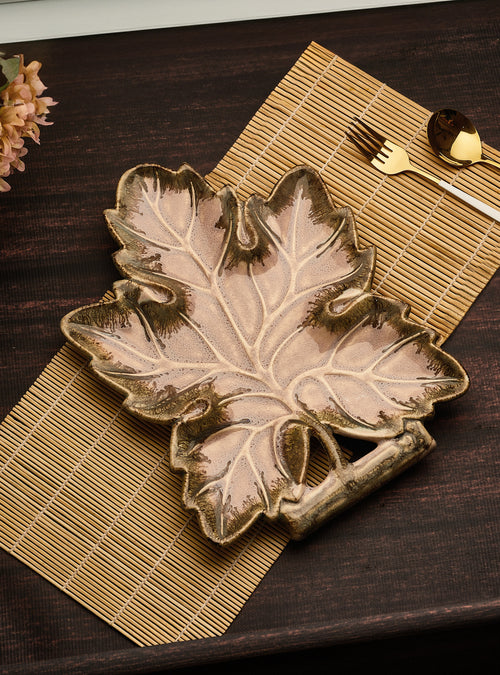 Leaf Ceramic Serving Platter
