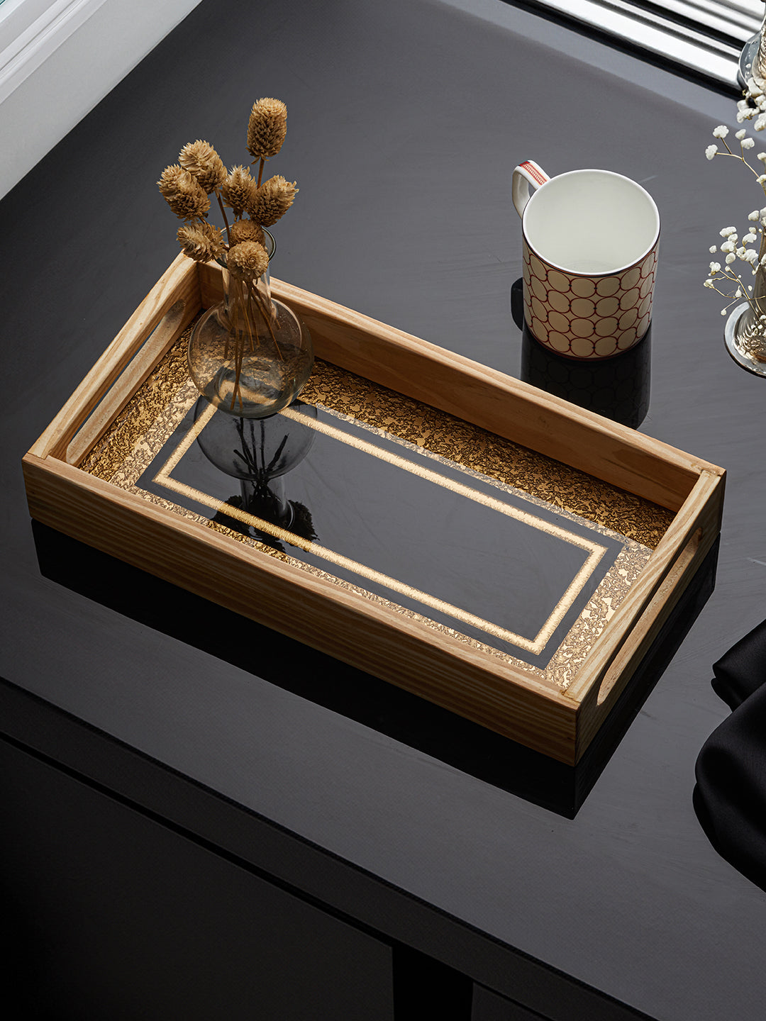 Noir & Gold Serving Tray