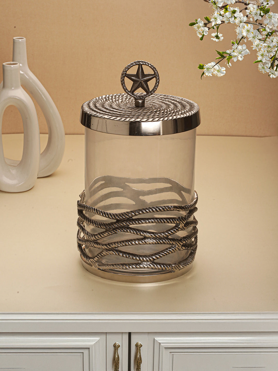 Rope Twist Covered Jar