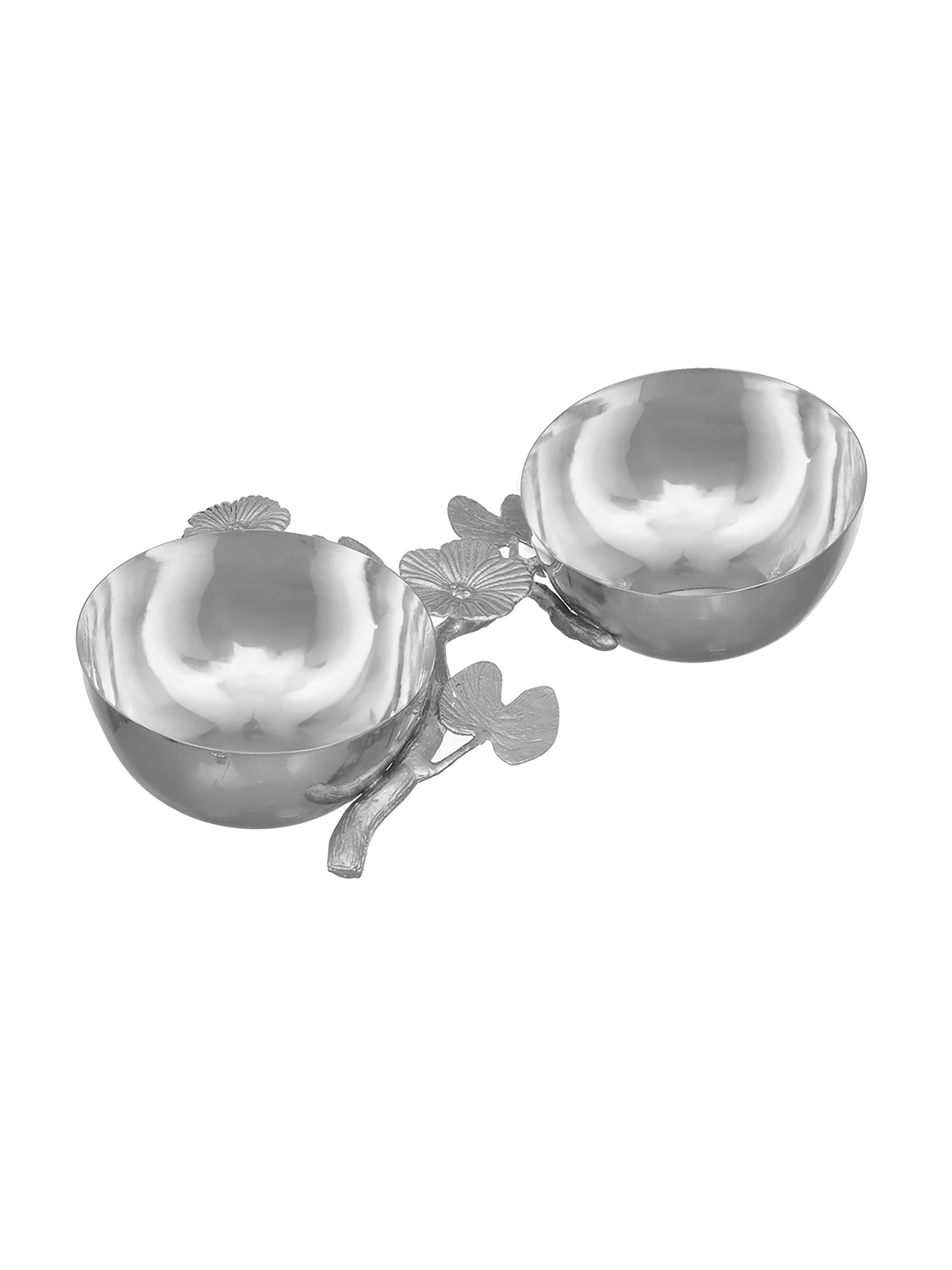 FlowerFleck Dual Nut Dish-Silver