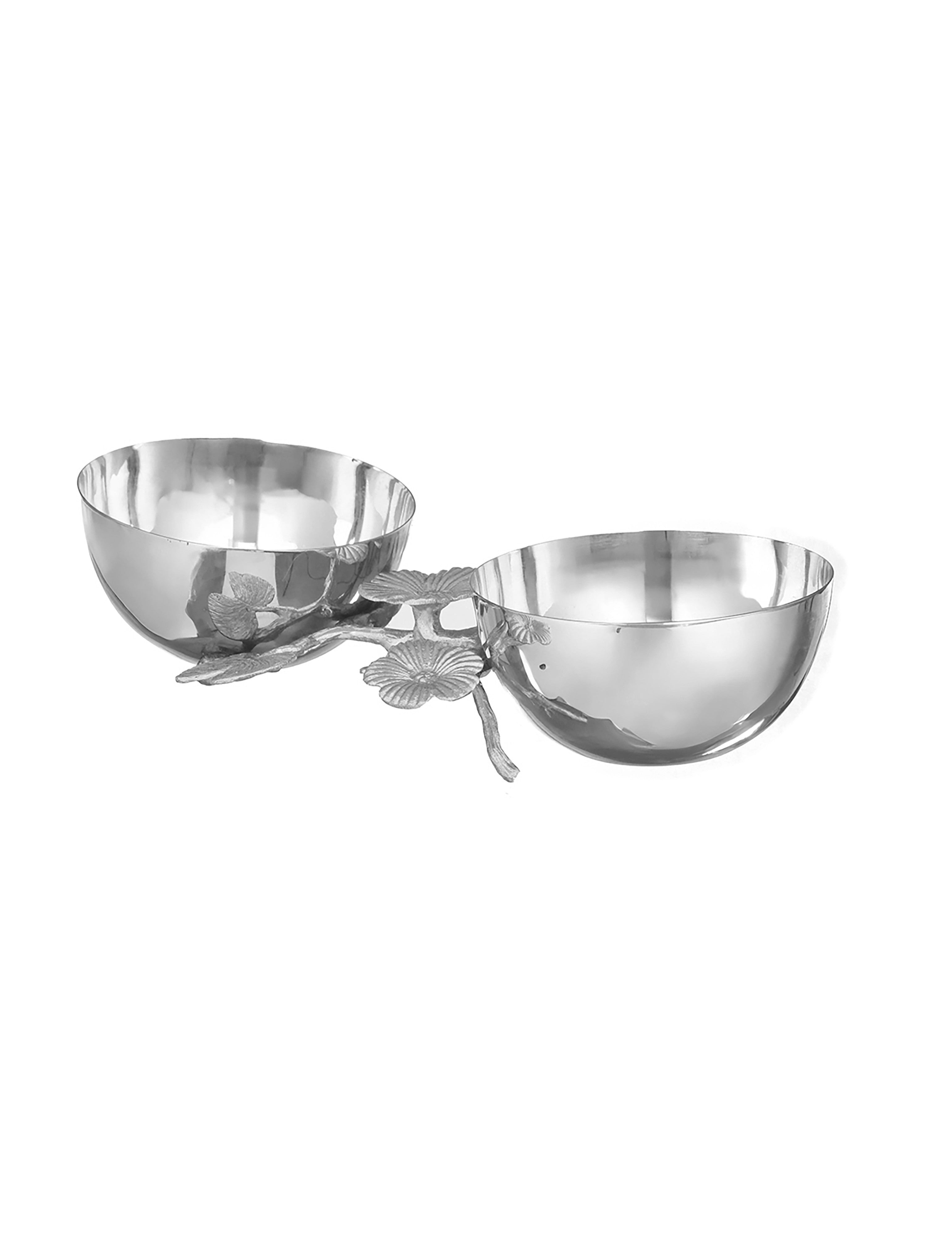 FlowerFleck Dual Nut Dish-Silver