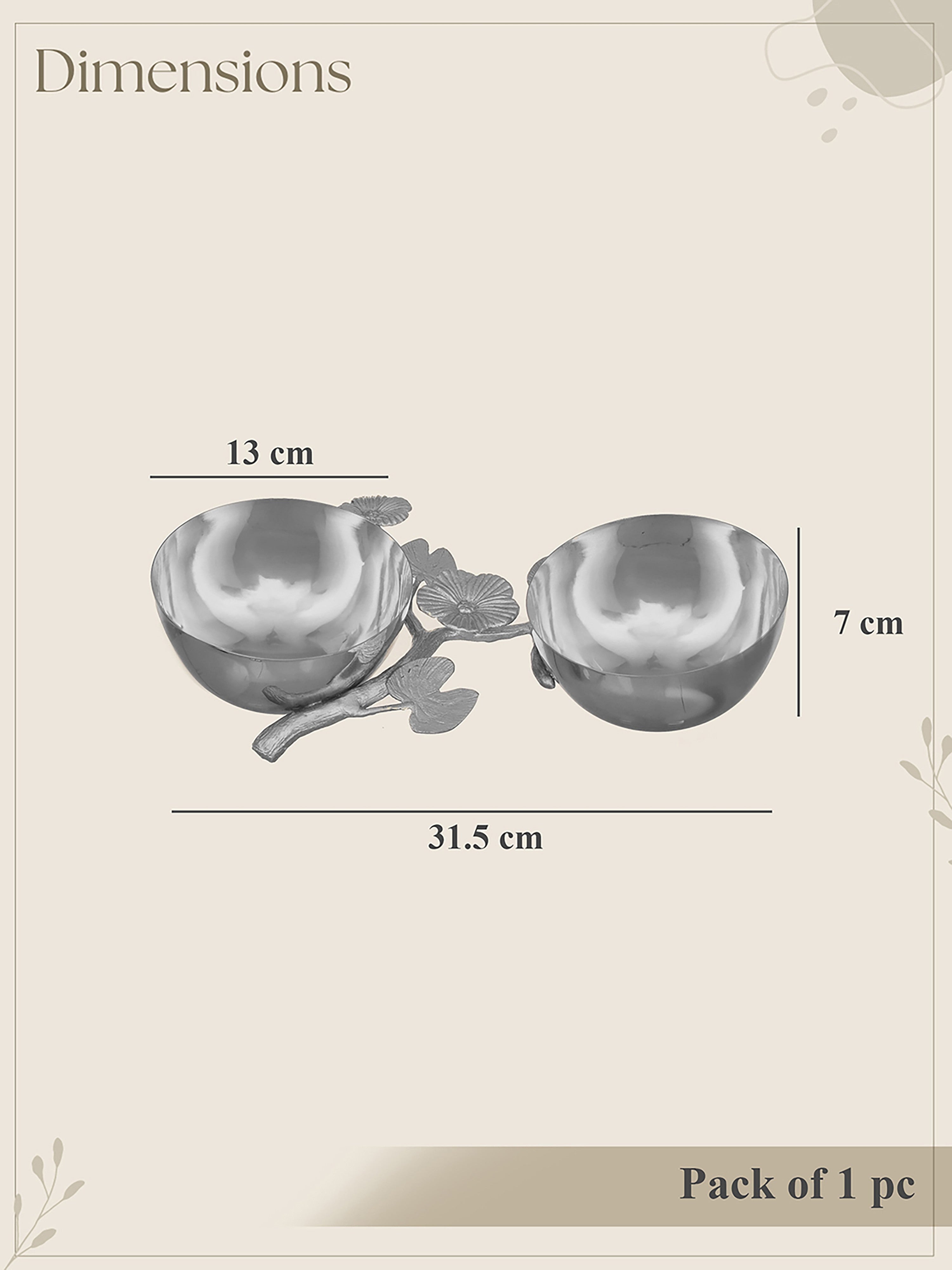 FlowerFleck Dual Nut Dish-Silver