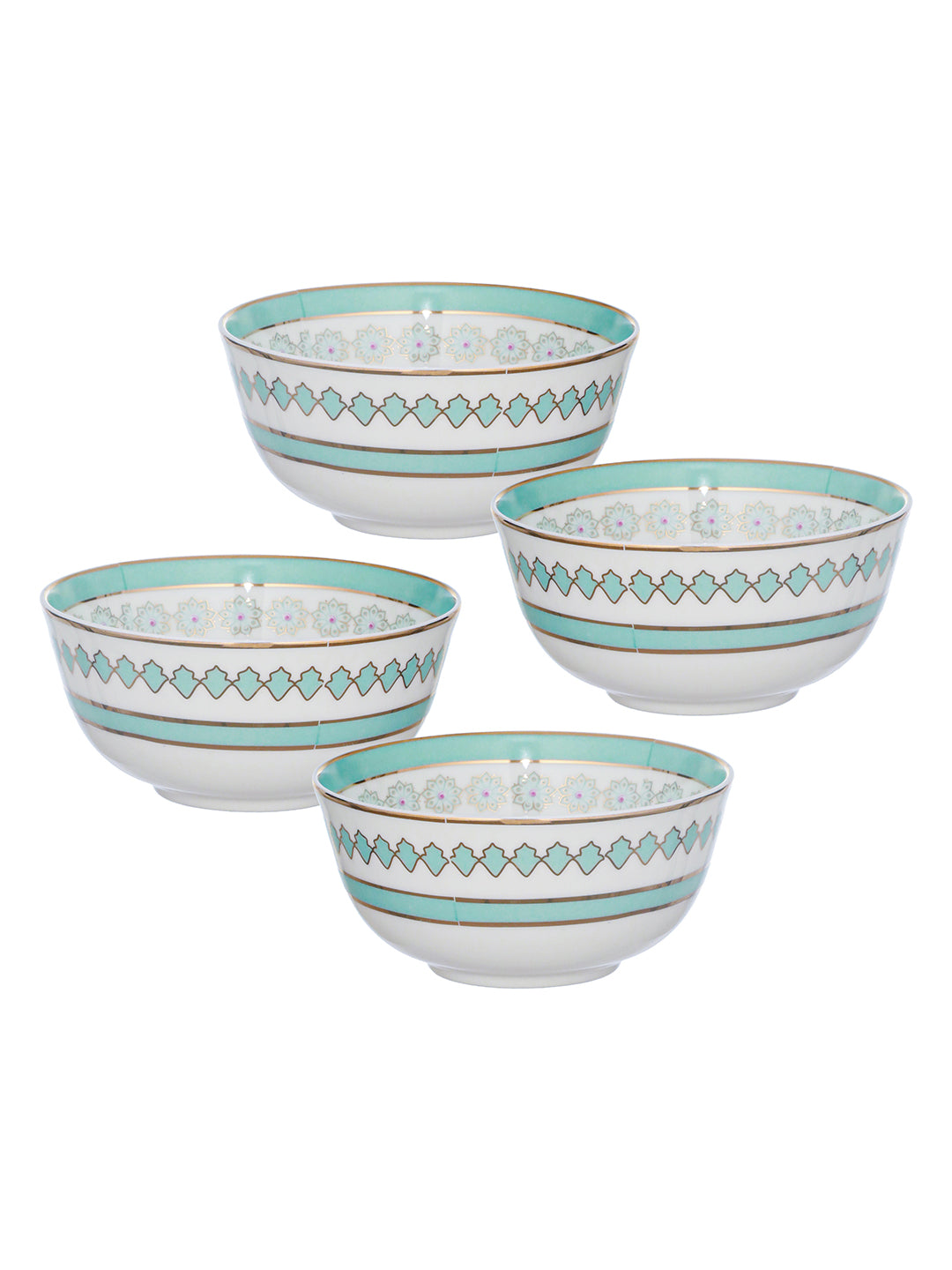 Seaside Bloom 24K Gold Plated Bowls(Pack of 4)