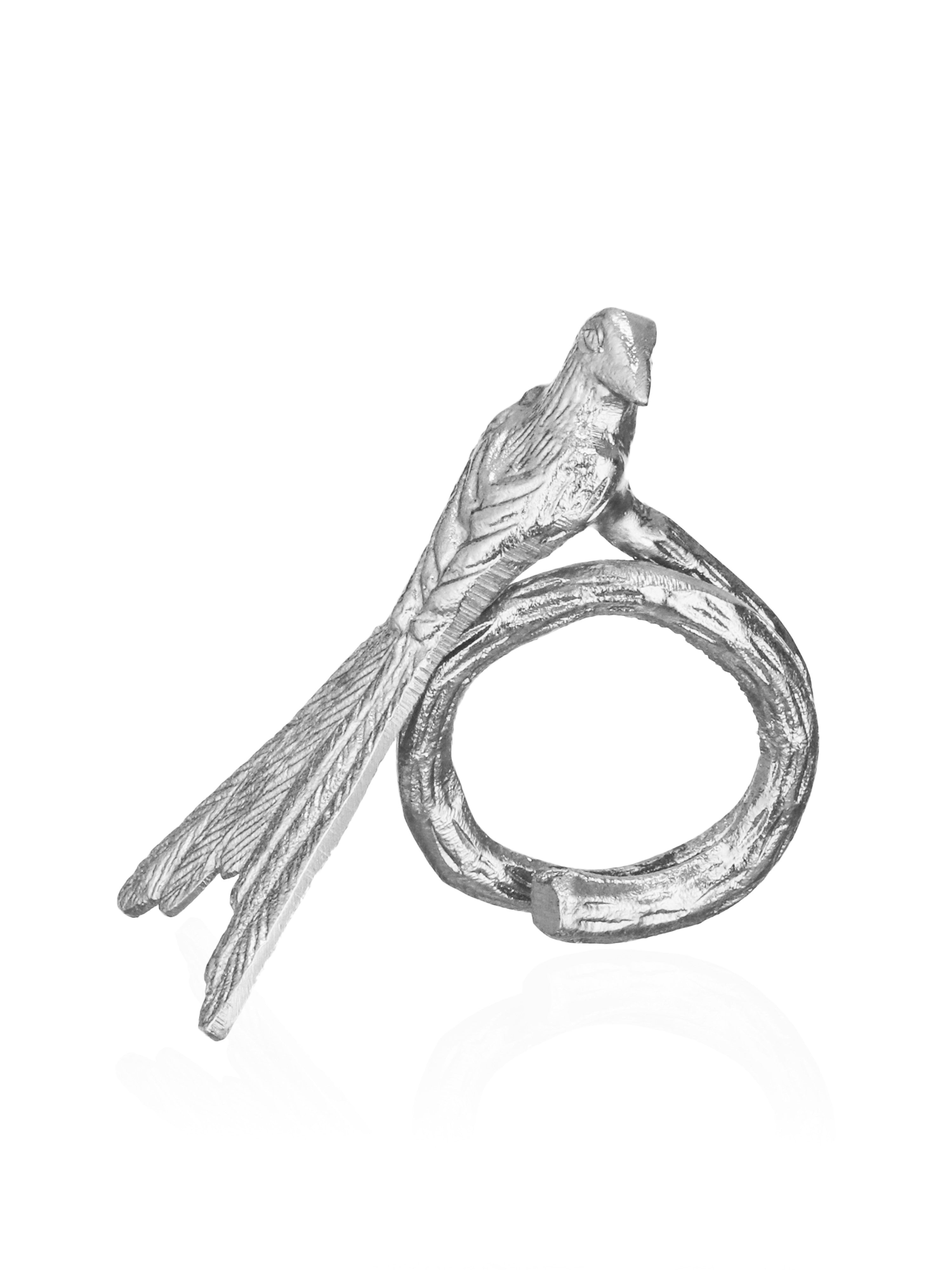 Chirp Loops Napkin Rings-Silver (Pack of 4)