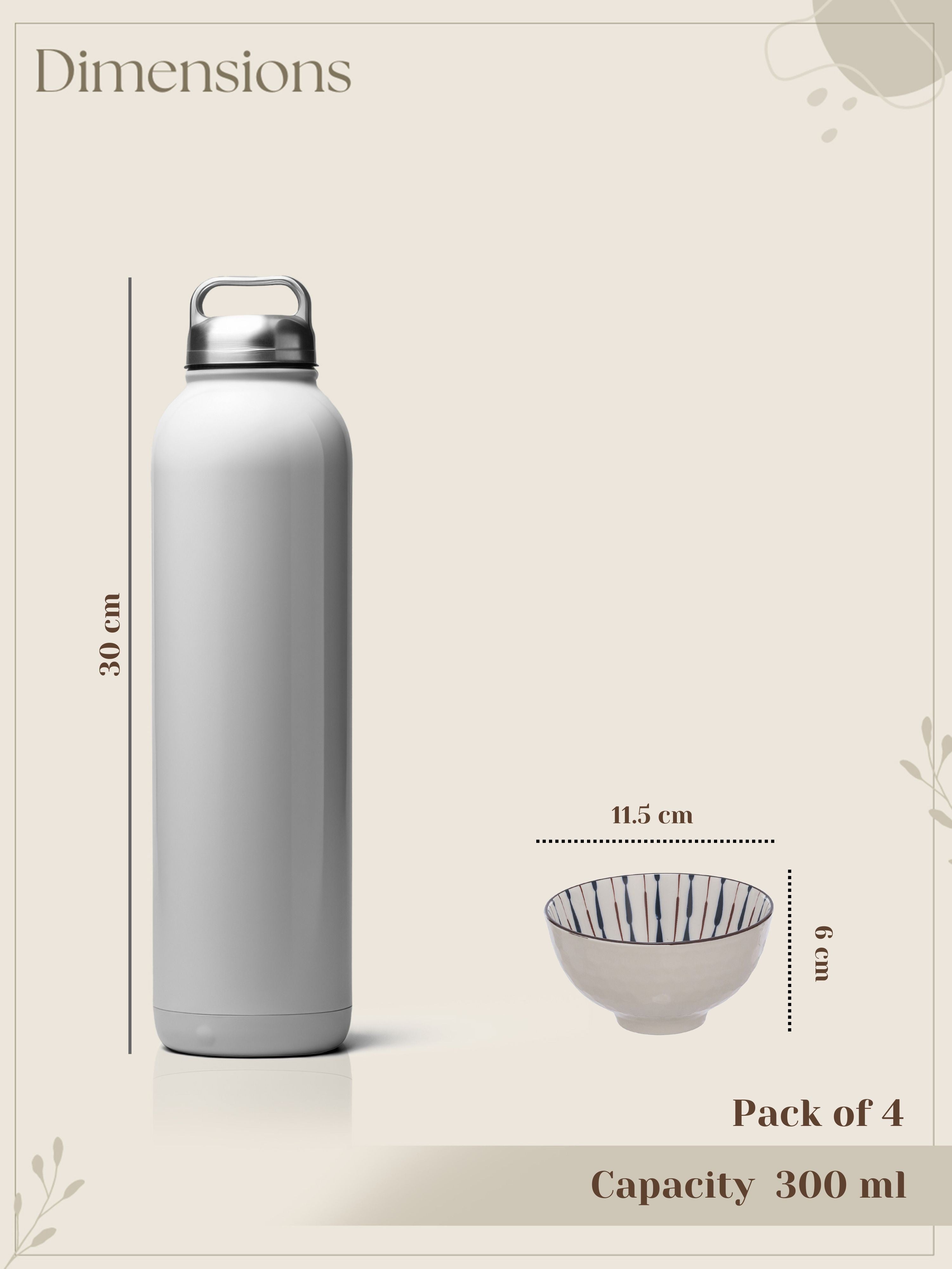 Indigo Drift Fine Porcelain Snack Bowls-Pack of 4