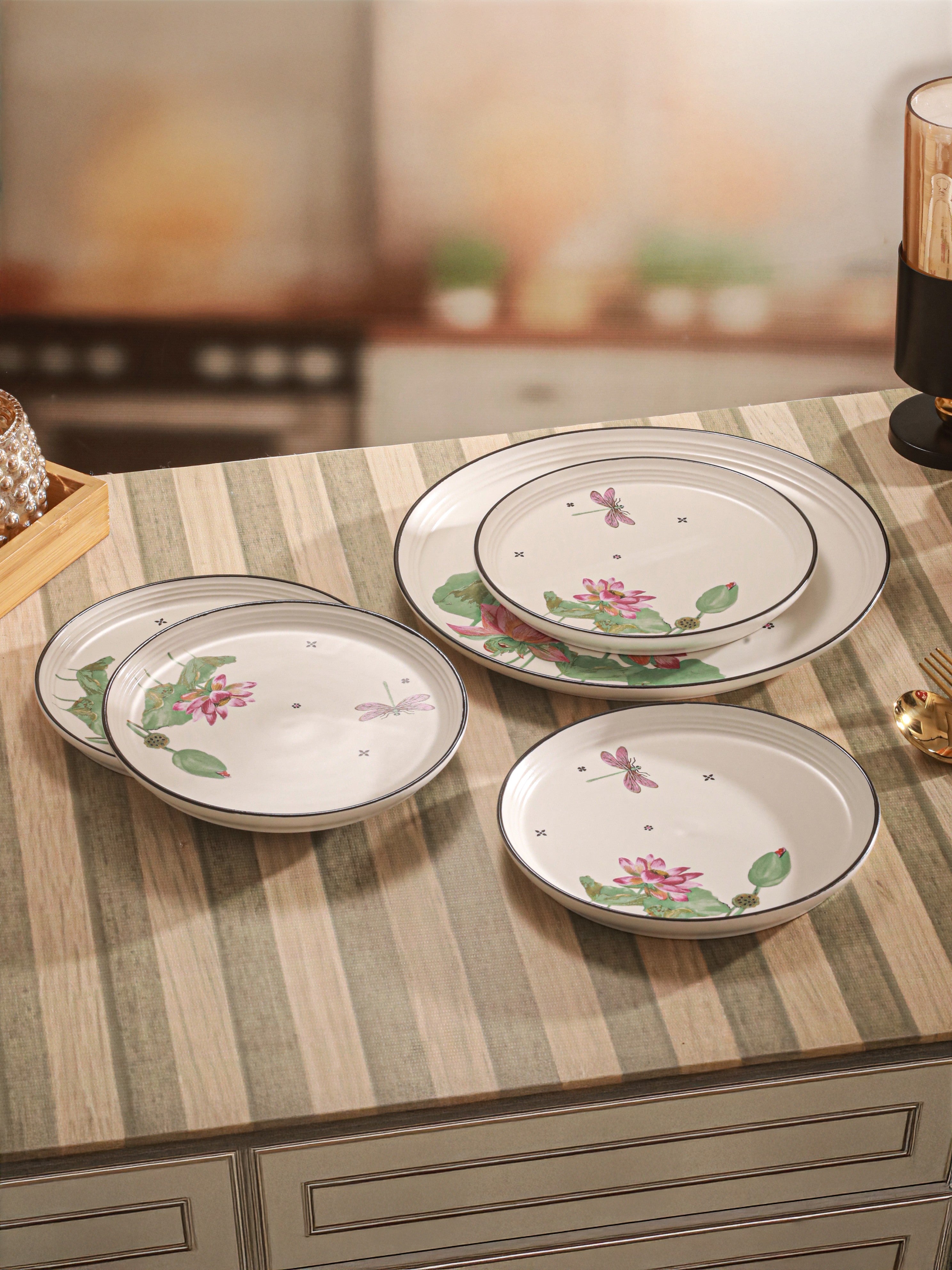 Dragonfly Bloom Porcelain Snack Set (Pack of 5)