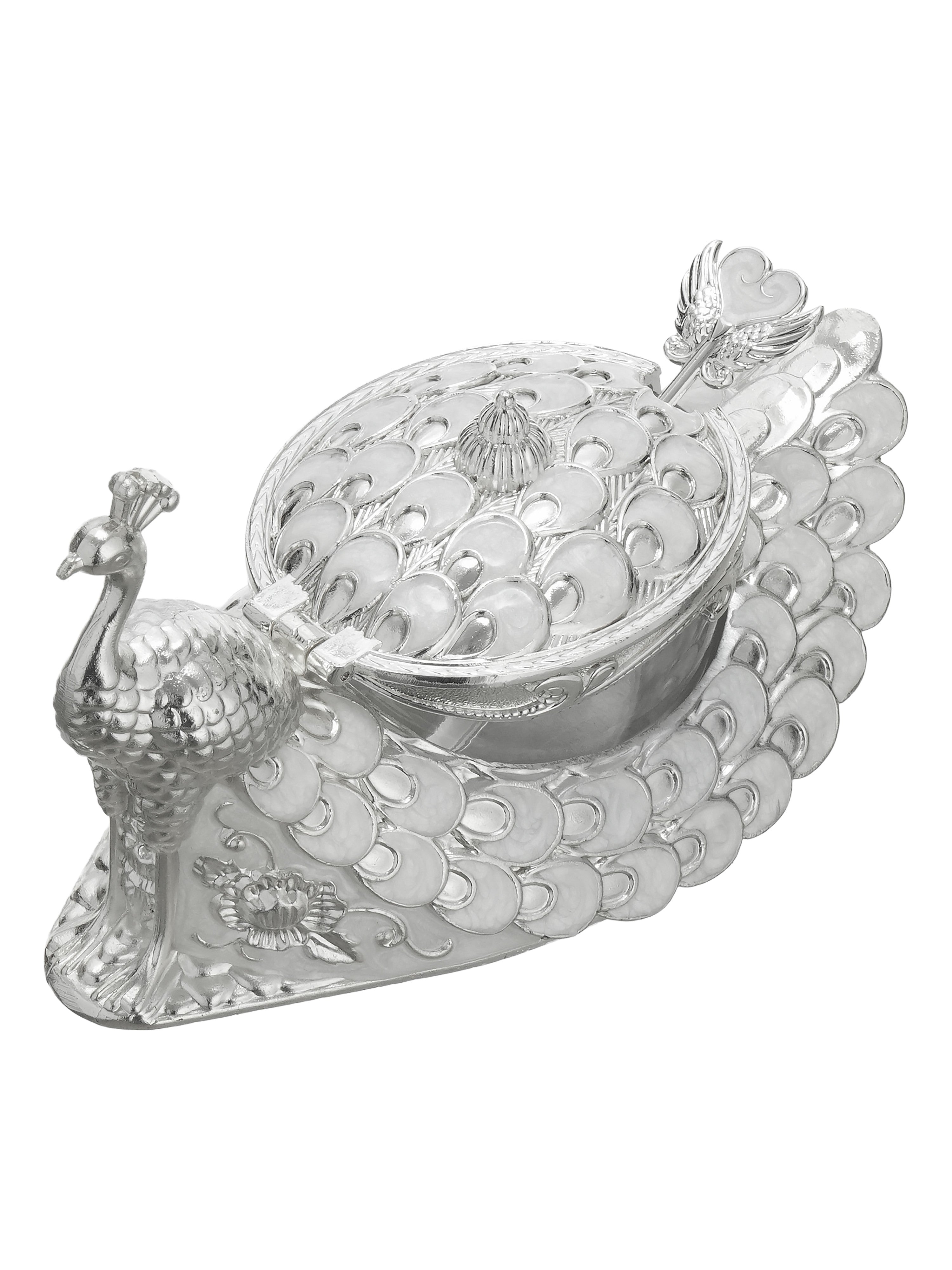 Royal Feather Silver Bowl with Spoon