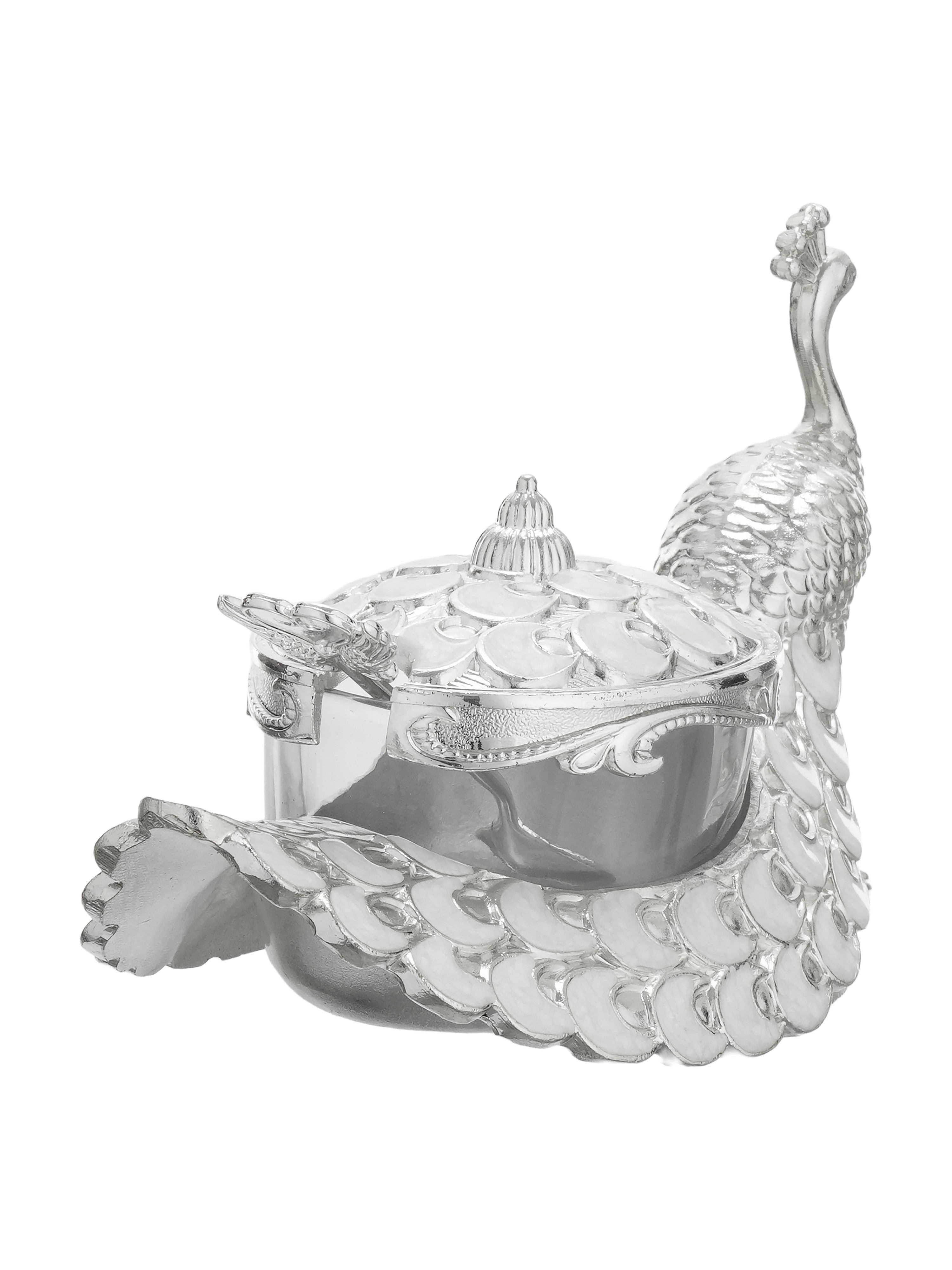 Royal Feather Silver Bowl with Spoon