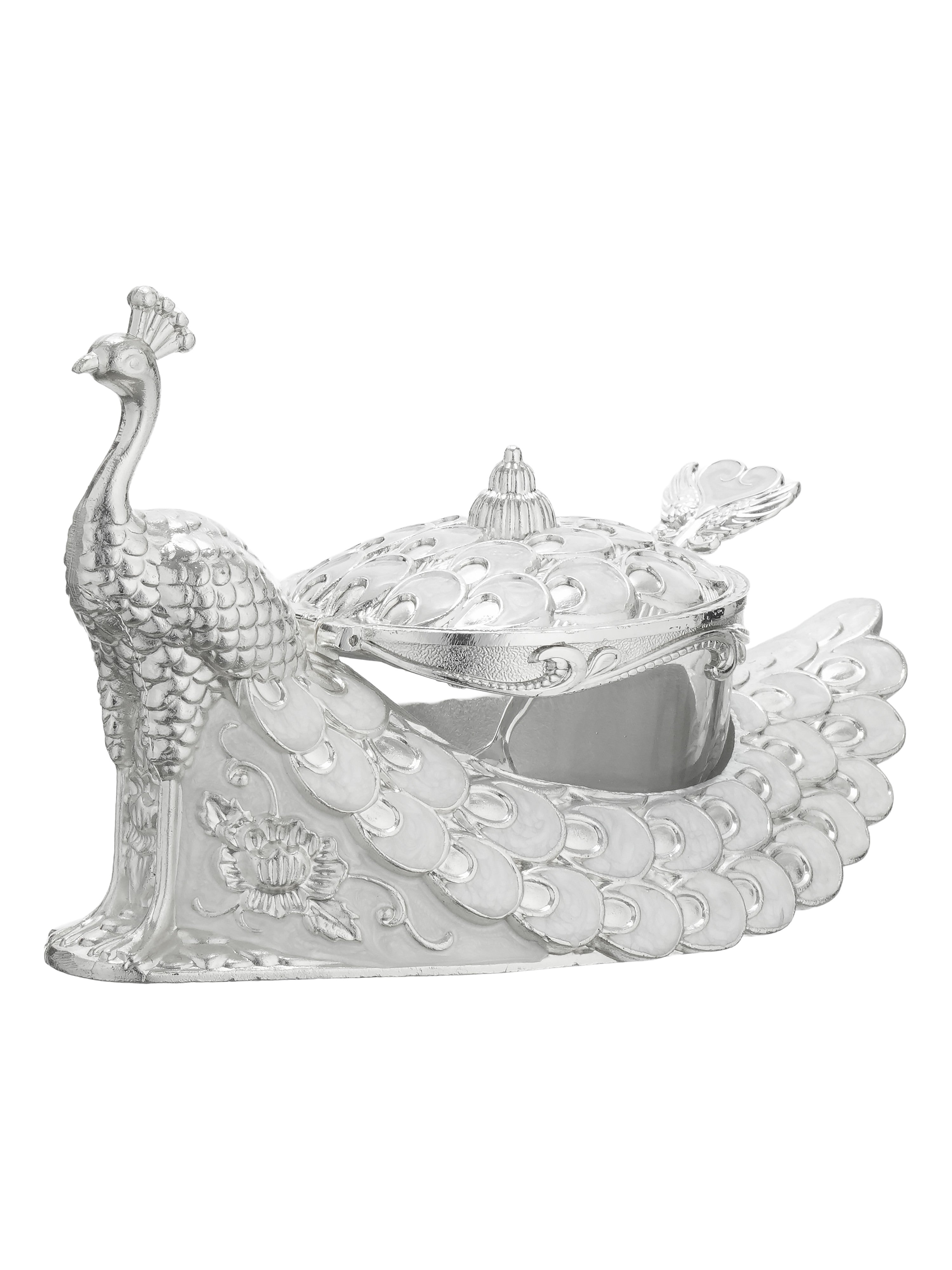 Royal Feather Silver Bowl with Spoon