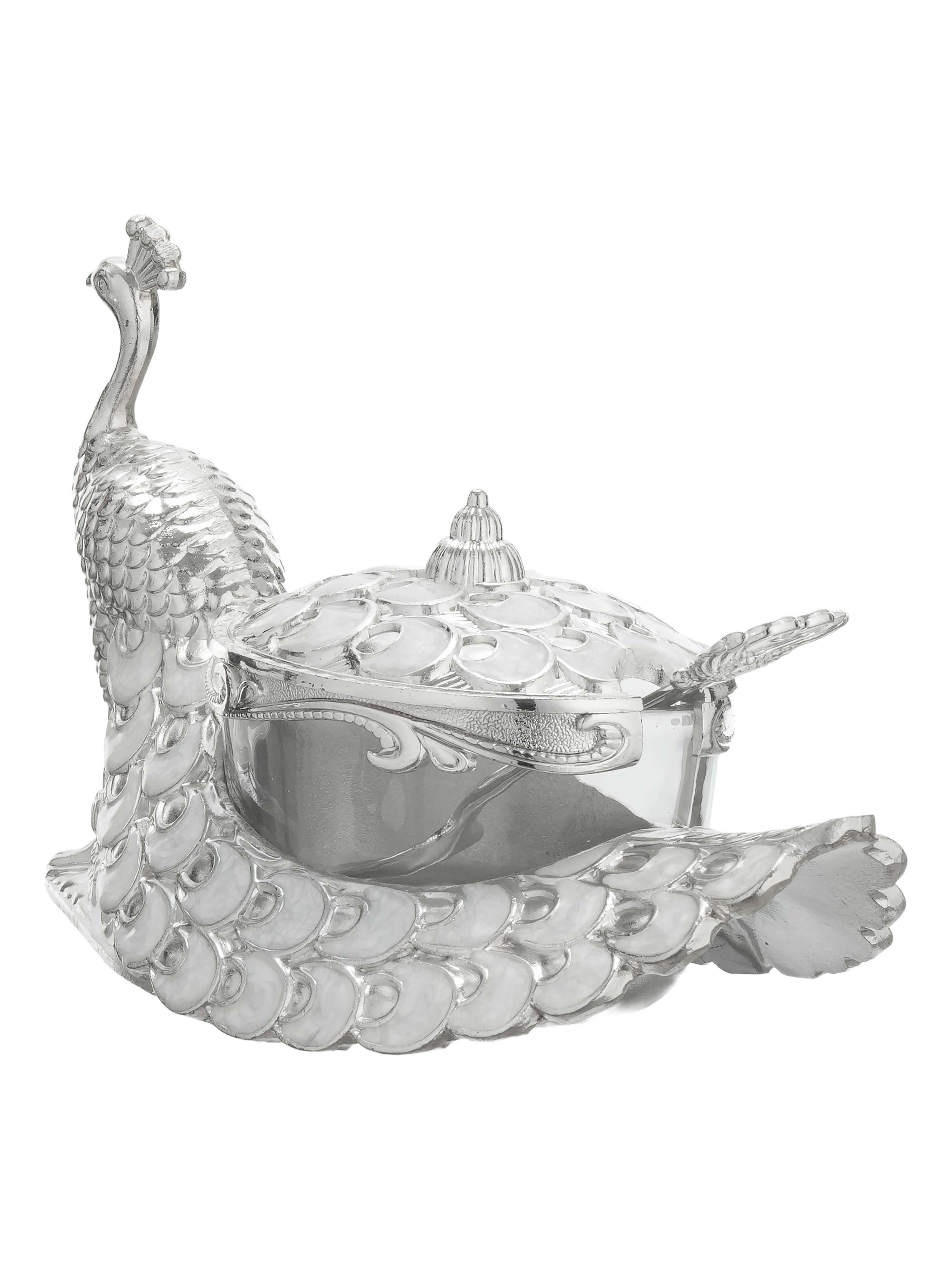 Royal Feather Silver Bowl with Spoon