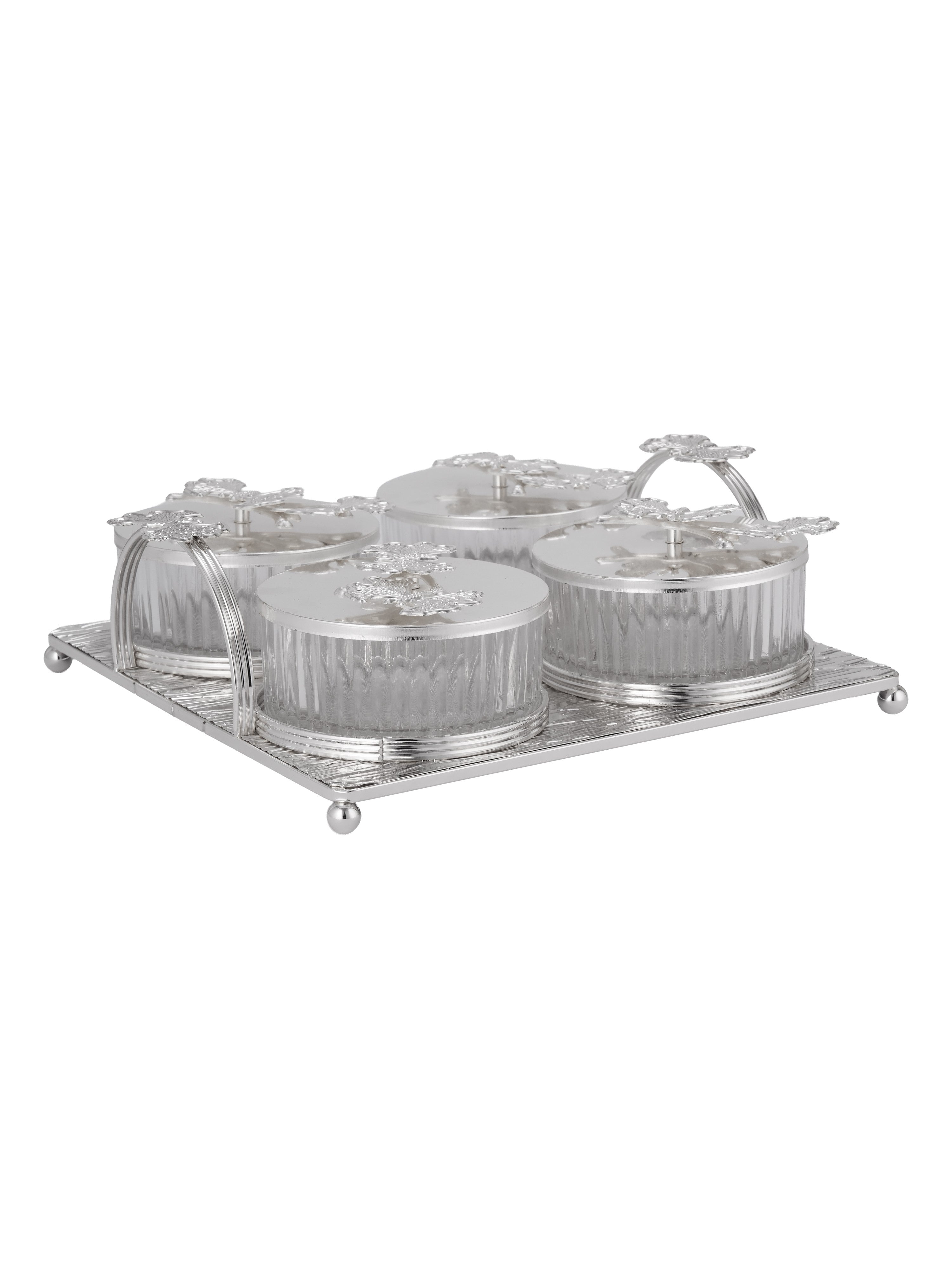 Ornate Four-Bowl Tray