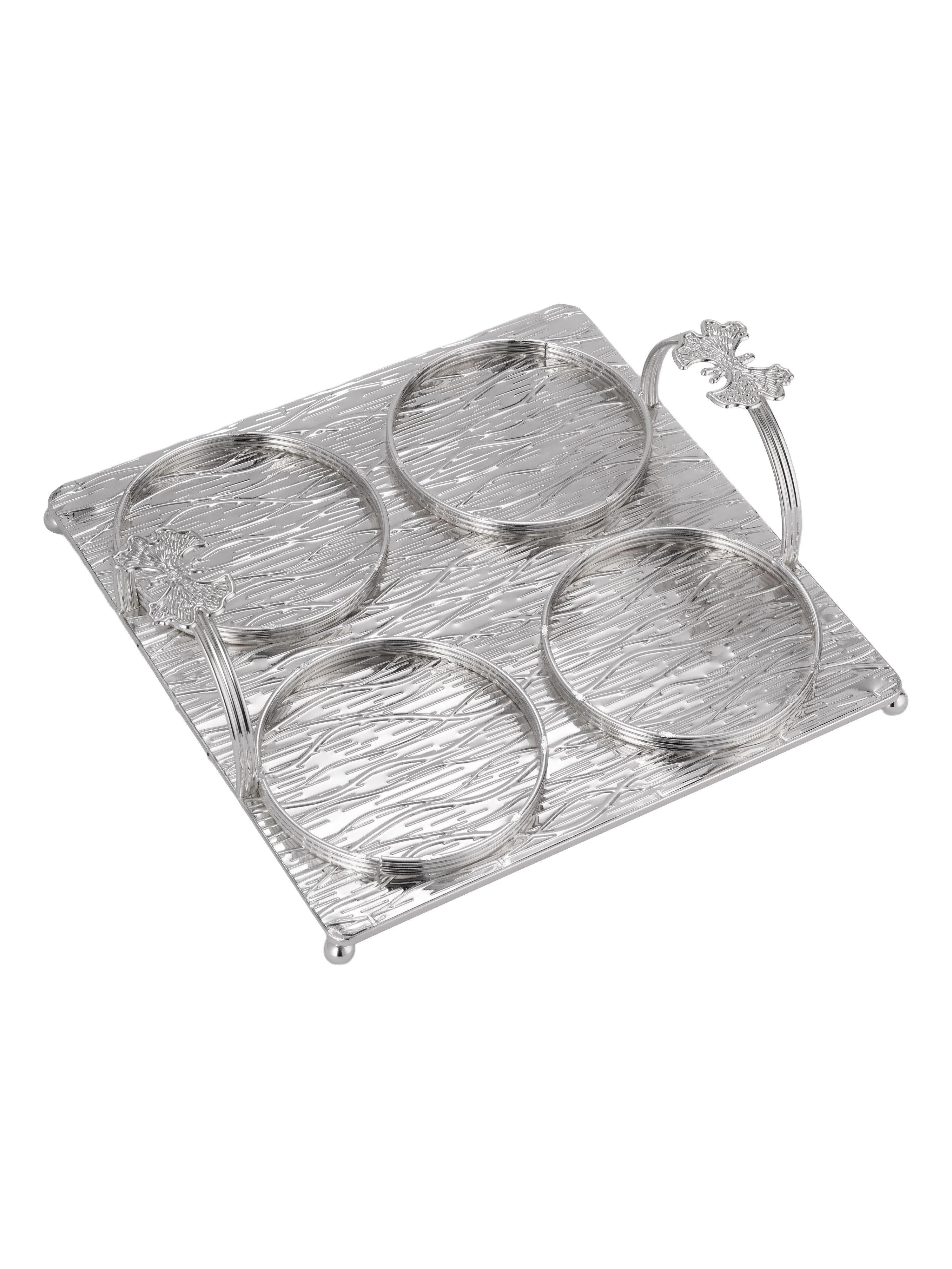 Ornate Four-Bowl Tray