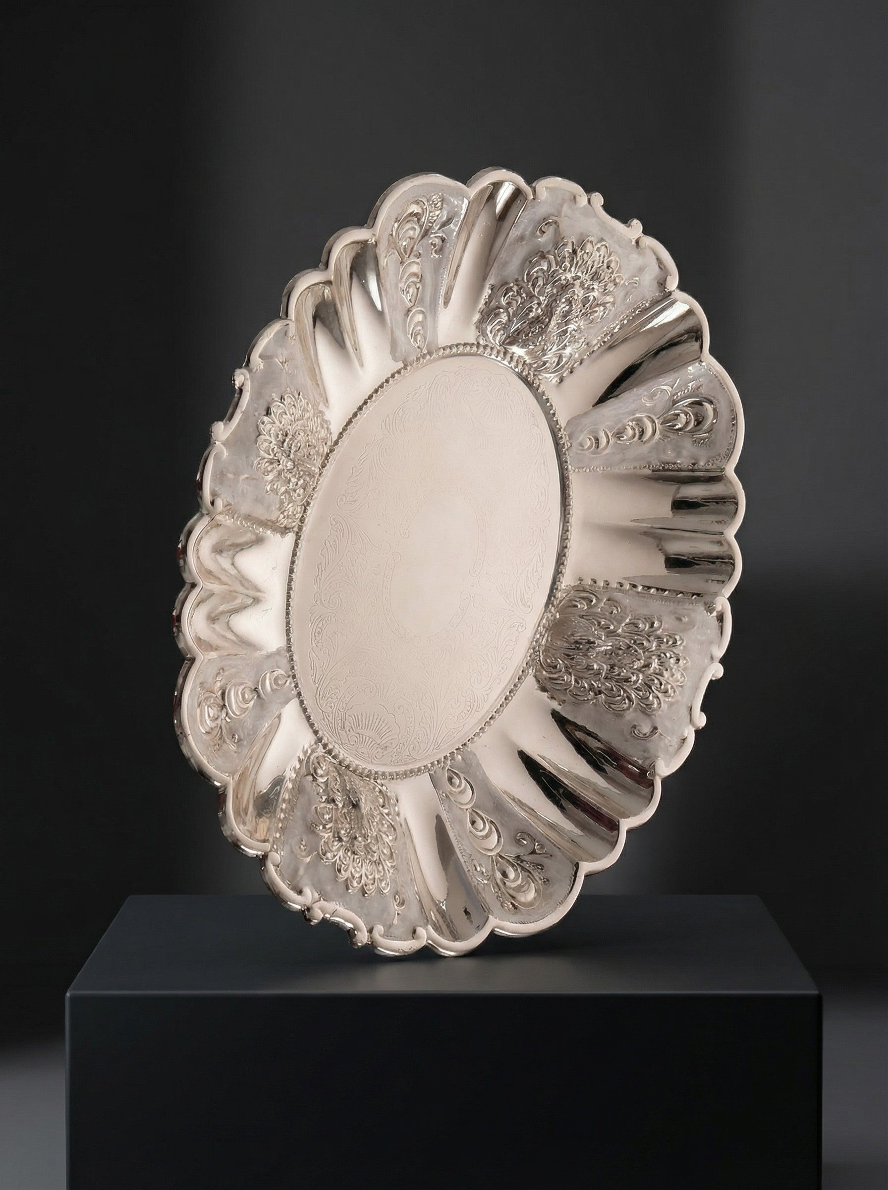 Classic Scalloped Silver Plate